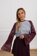 T-shirt bi-color con manica fantasia bandana variante grigio/bordeaux Haveone