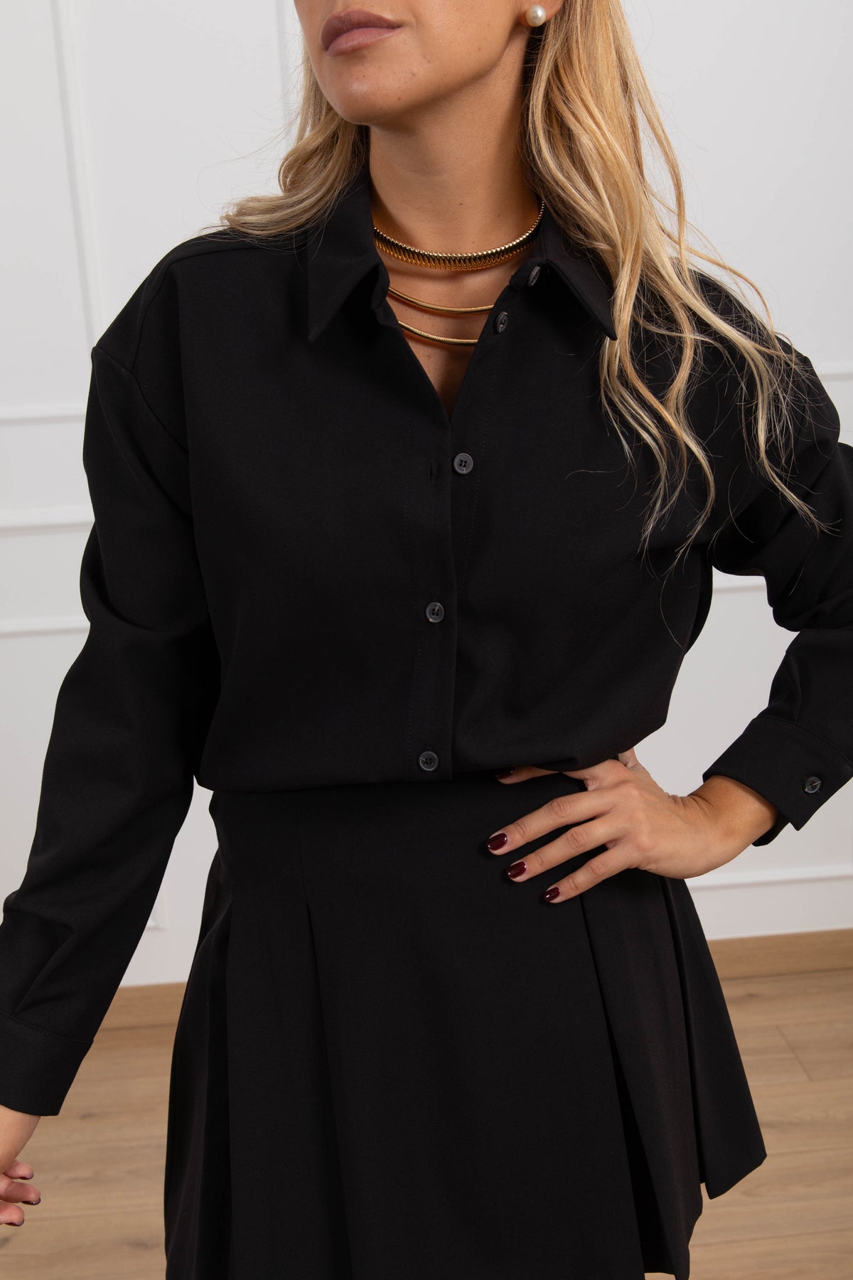 Camicia in viscosa variante nero Tensione IN