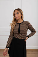 Serafino a righe variante beige/nero Tensione IN