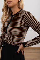 Serafino a righe variante beige/nero Tensione IN