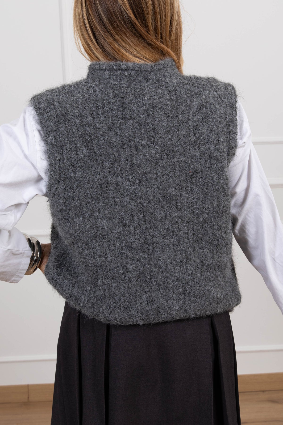 Gilet bouclé variante grigio Susy Mix