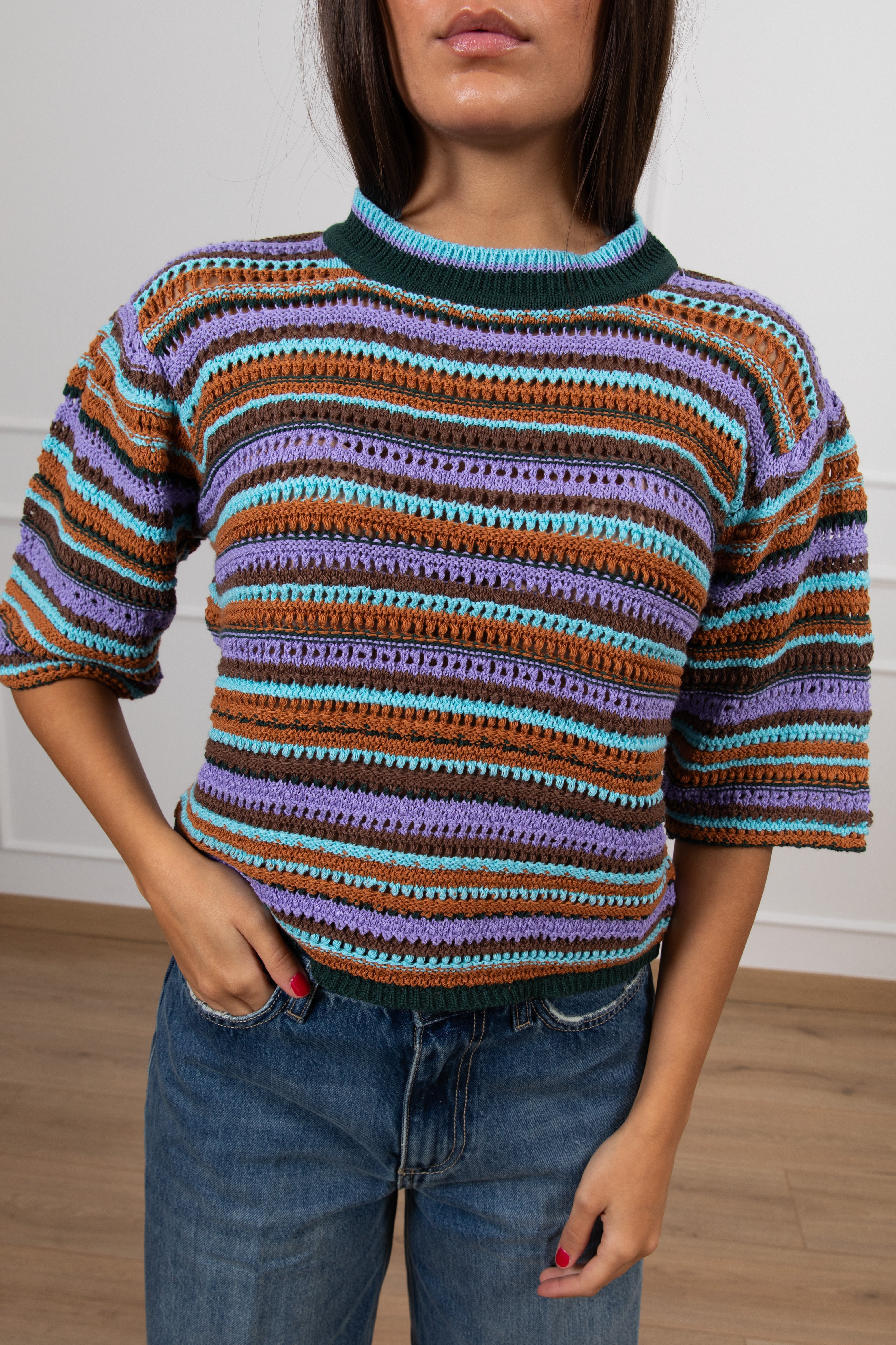 T-shirt crochet multicolor Dixie