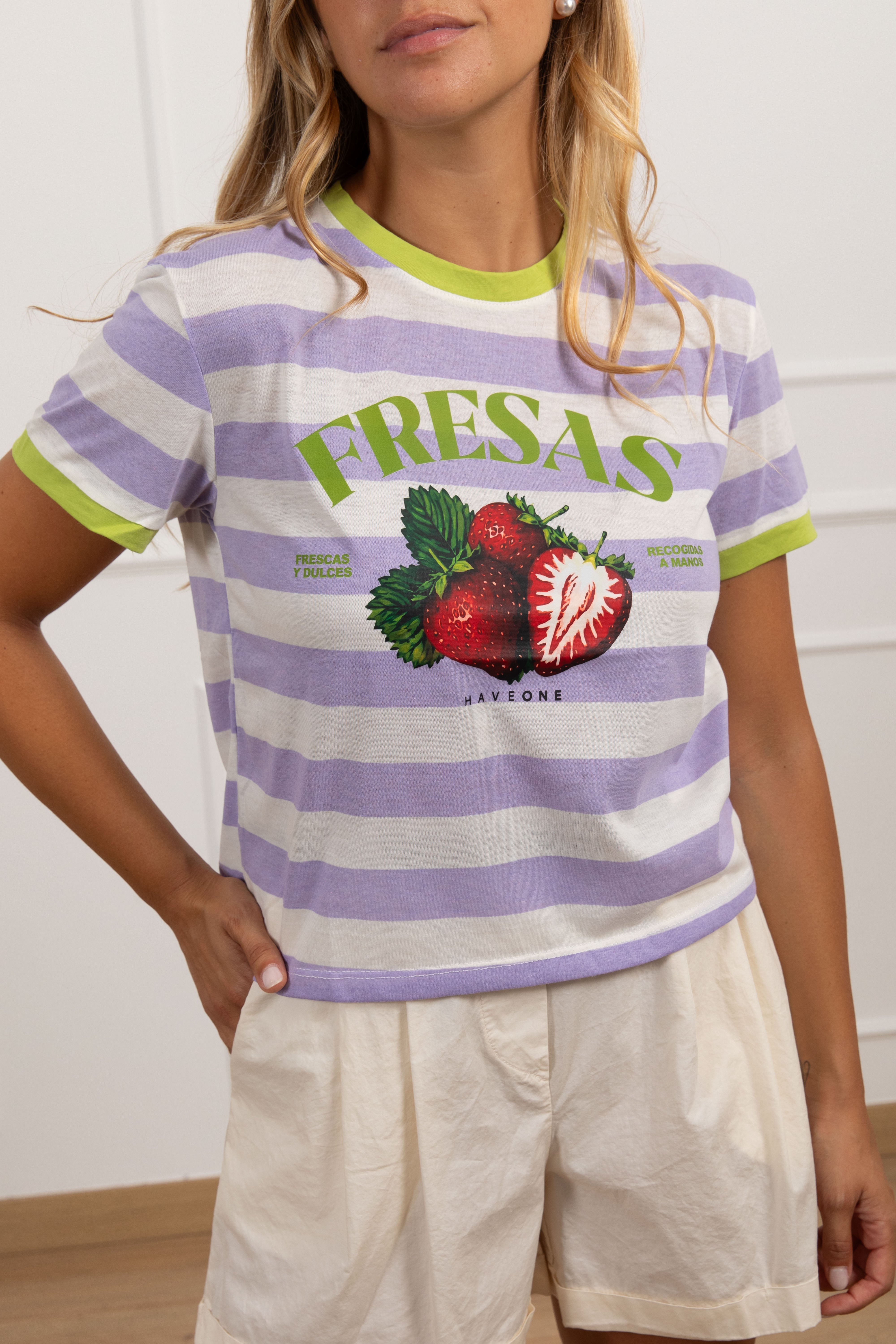 T-shirt a righe "Fresas" Haveone