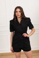 Tailleur in cotone giacca avvitata manica corta e shorts Dixie