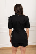 Tailleur in cotone giacca avvitata manica corta e shorts Dixie