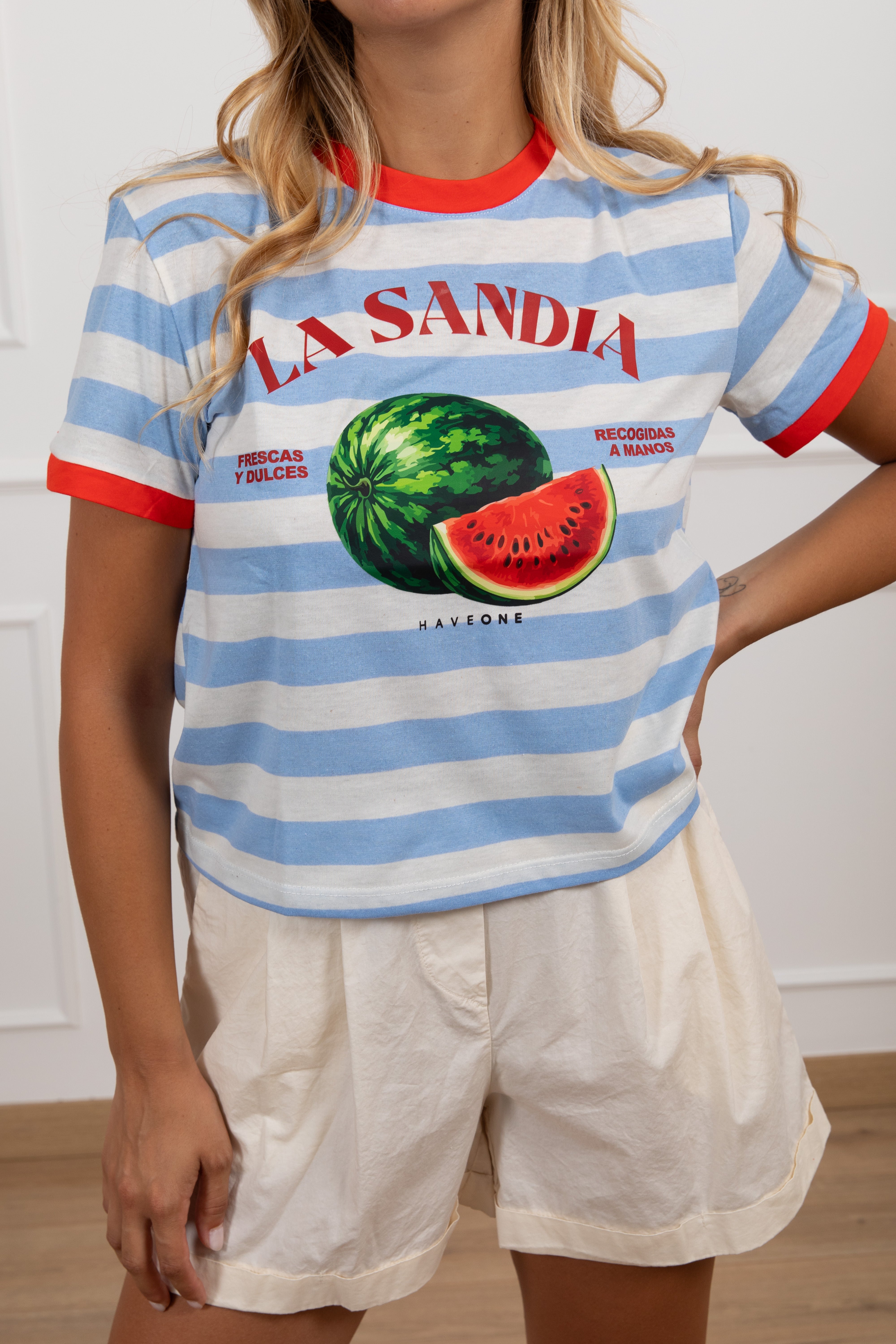 T-shirt a righe "La Sandia" Haveone
