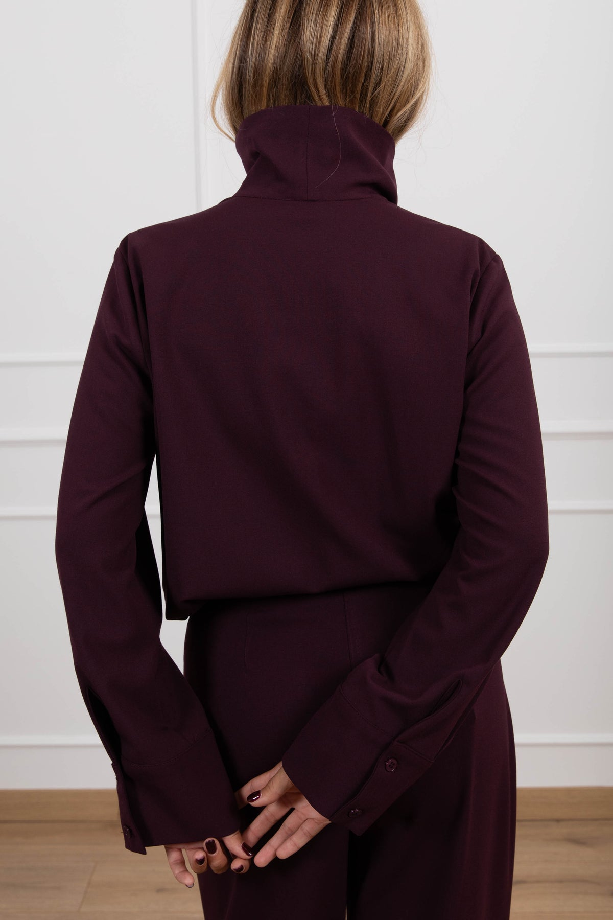 Camicia con collo ad anello variante bordeaux Tensione IN
