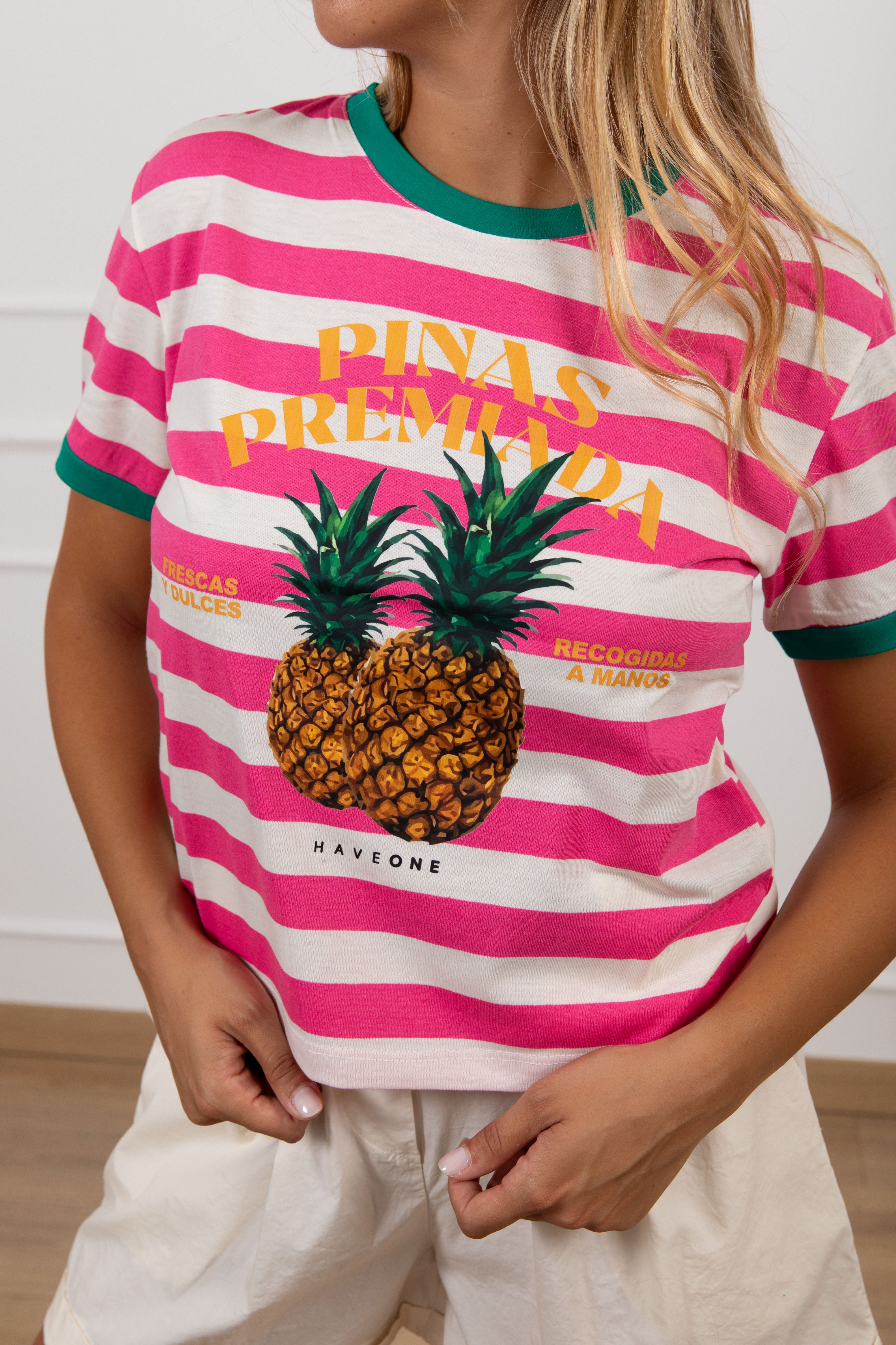 T-shirt a righe "Pinas Premiada" Haveone