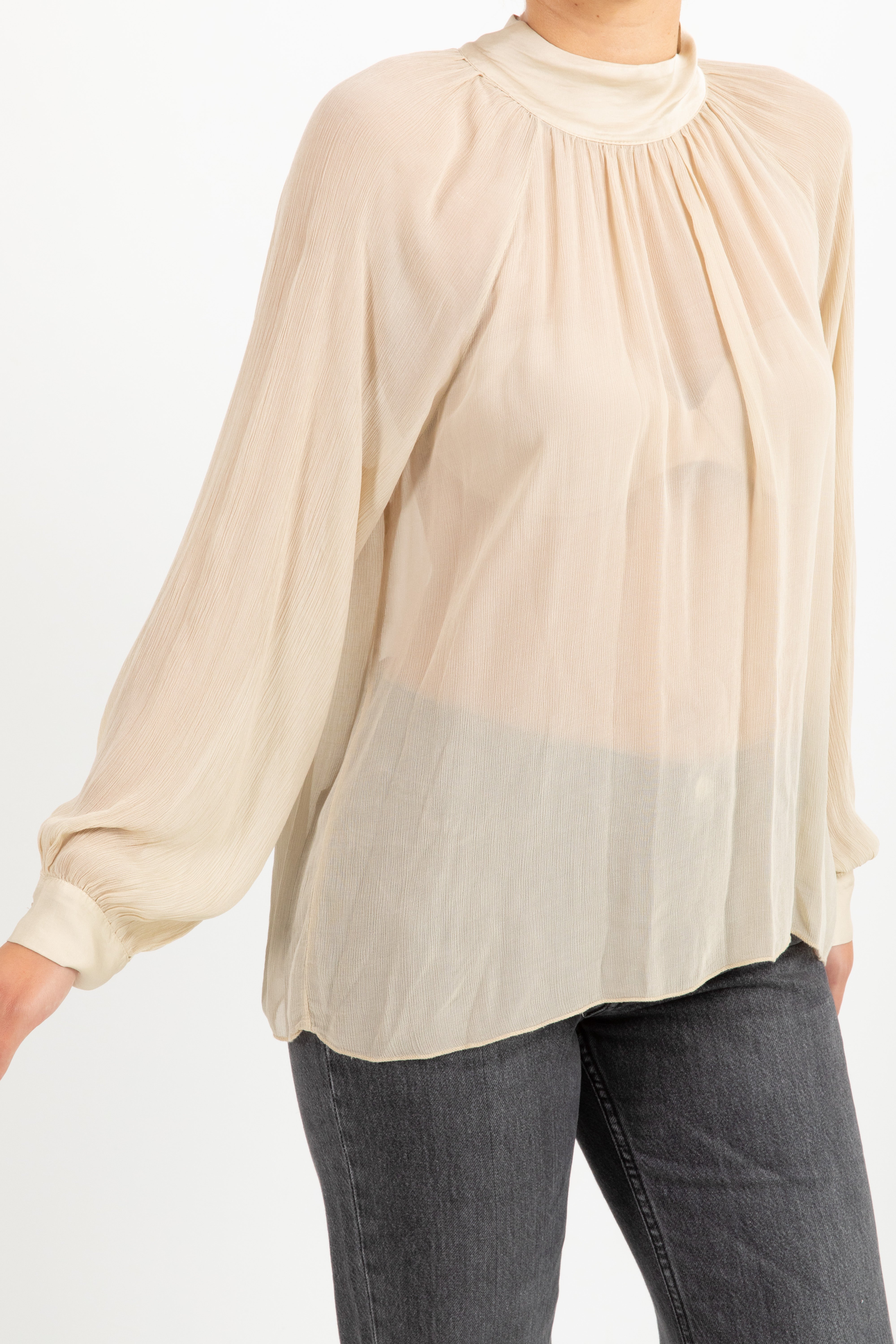 Blusa a collo alto in viscosa Dixie