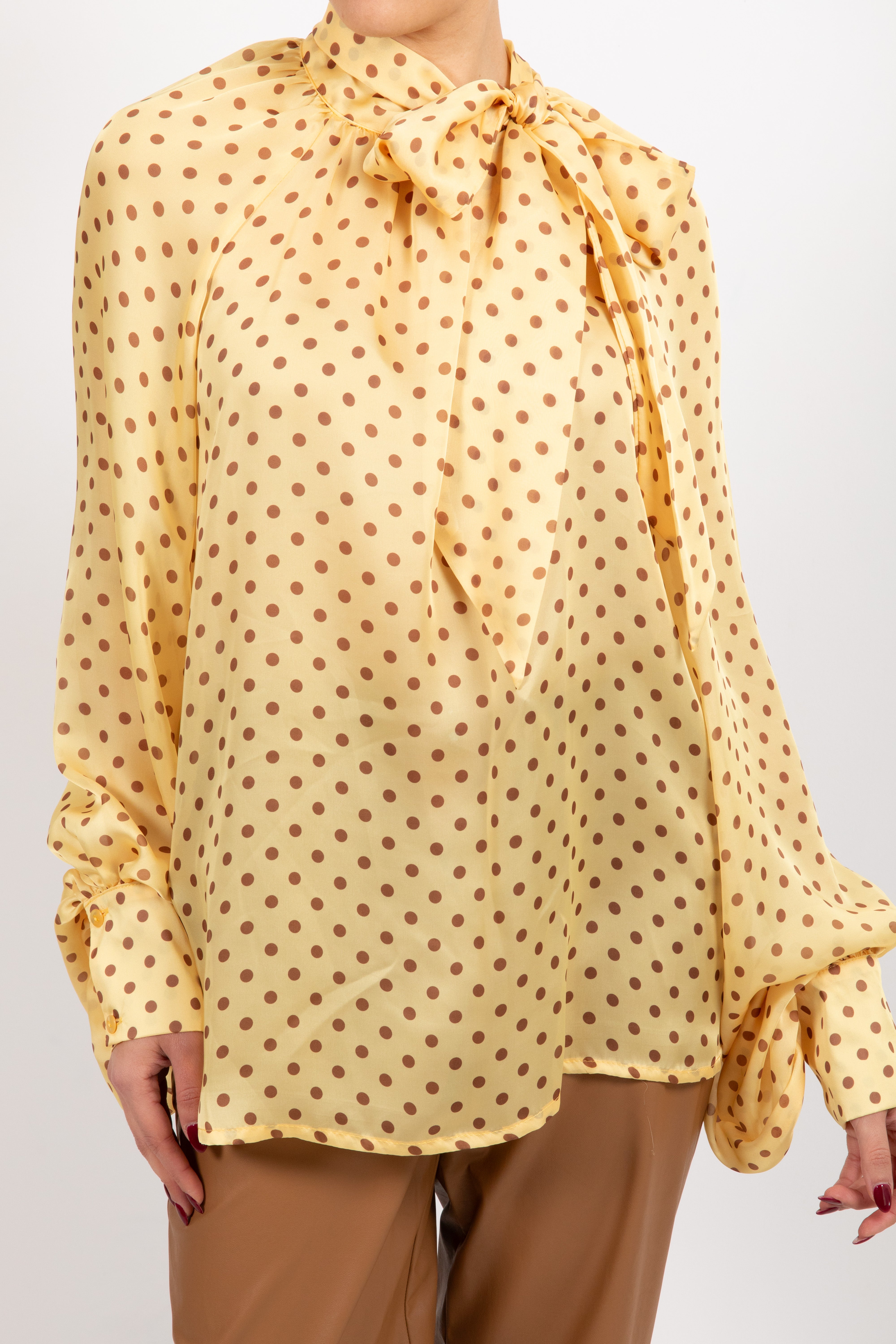 Blusa a pois con fiocco Tensione IN