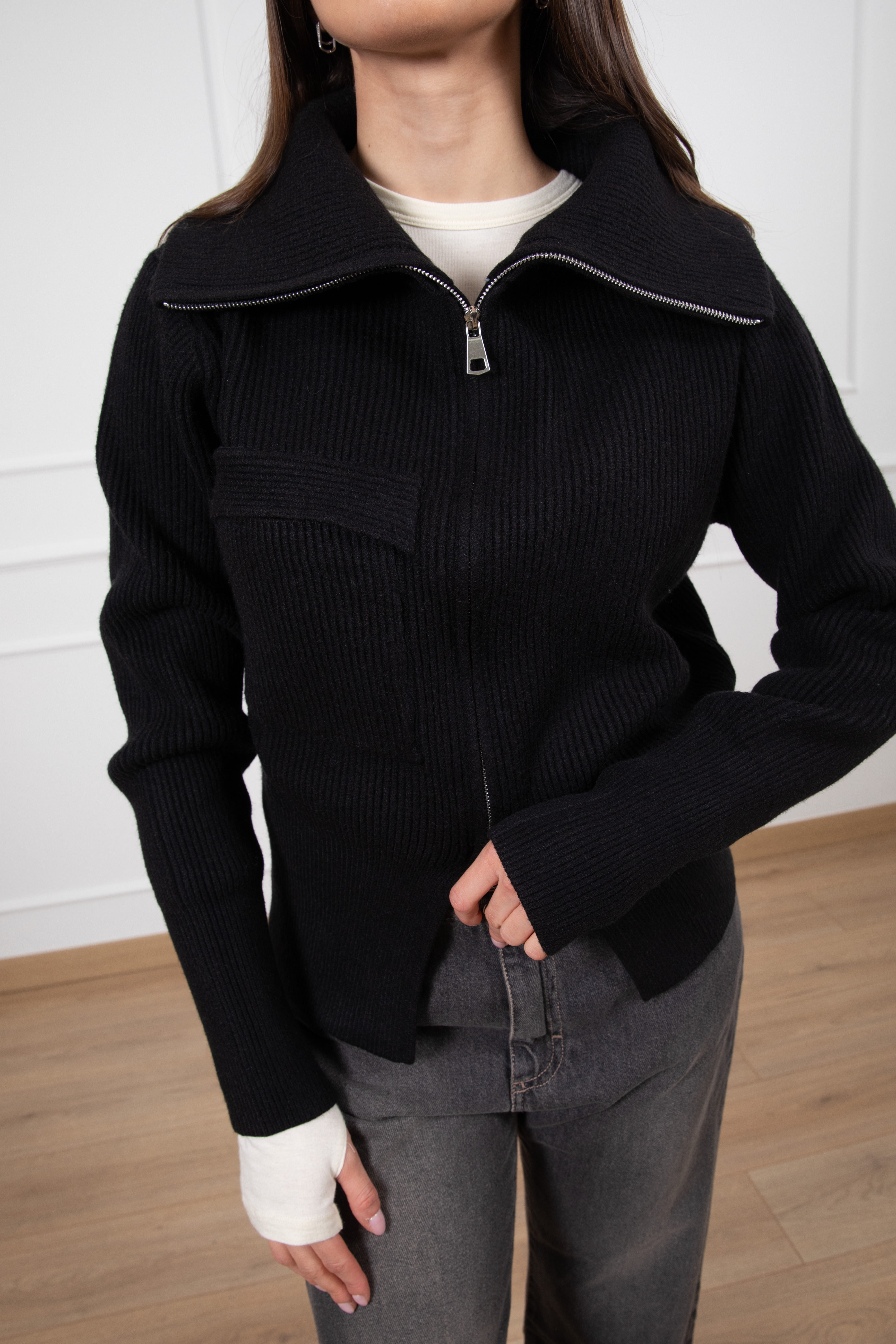 Pull a coste con zip e collo a ciambella Susy Mix