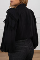 Camicia con rouches e pizzo variante nero Haveone