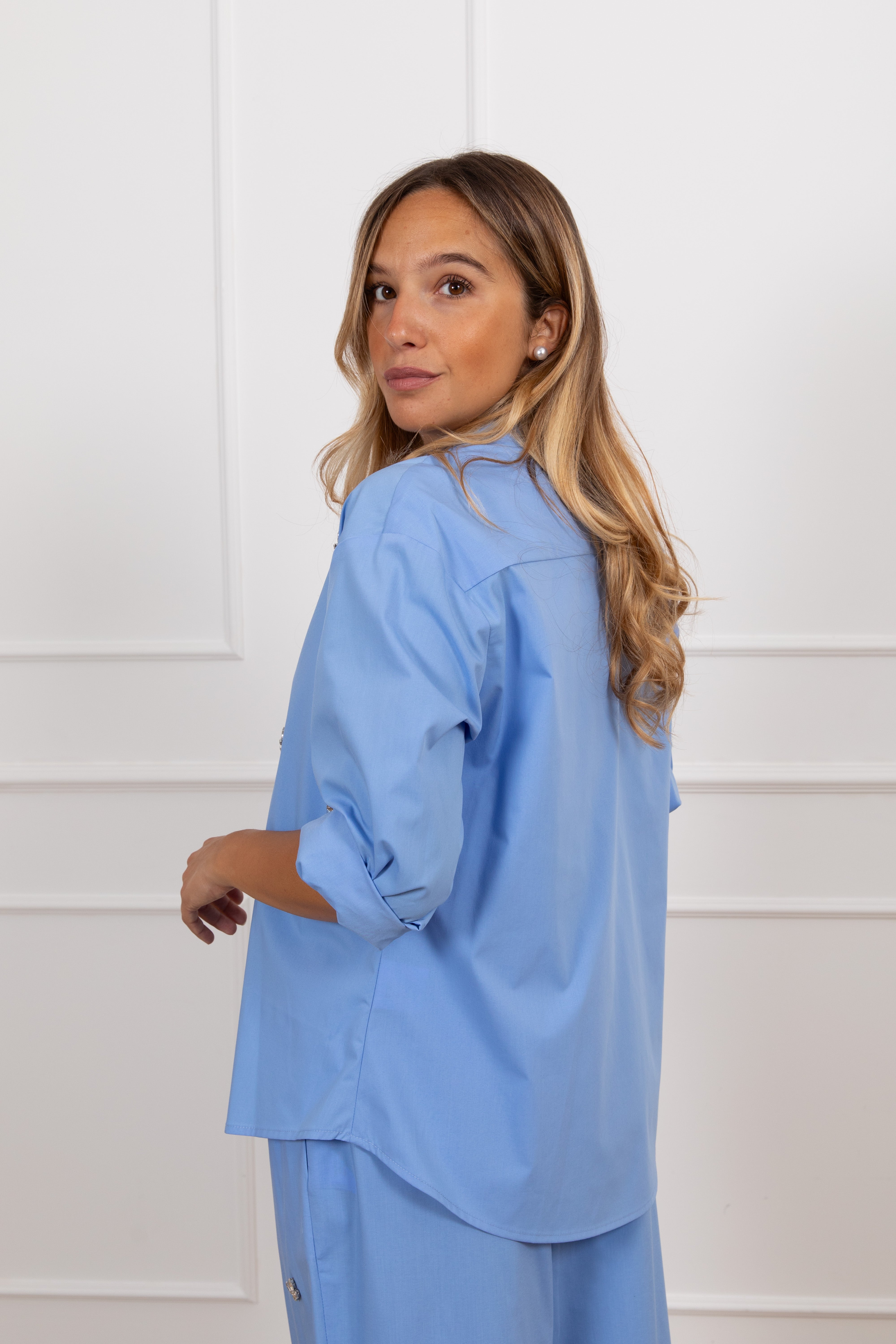 Camicia in cotone con applicazione gioiello Tensione IN
