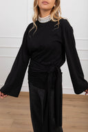 T-shirt con nodo variante nero Tensione IN