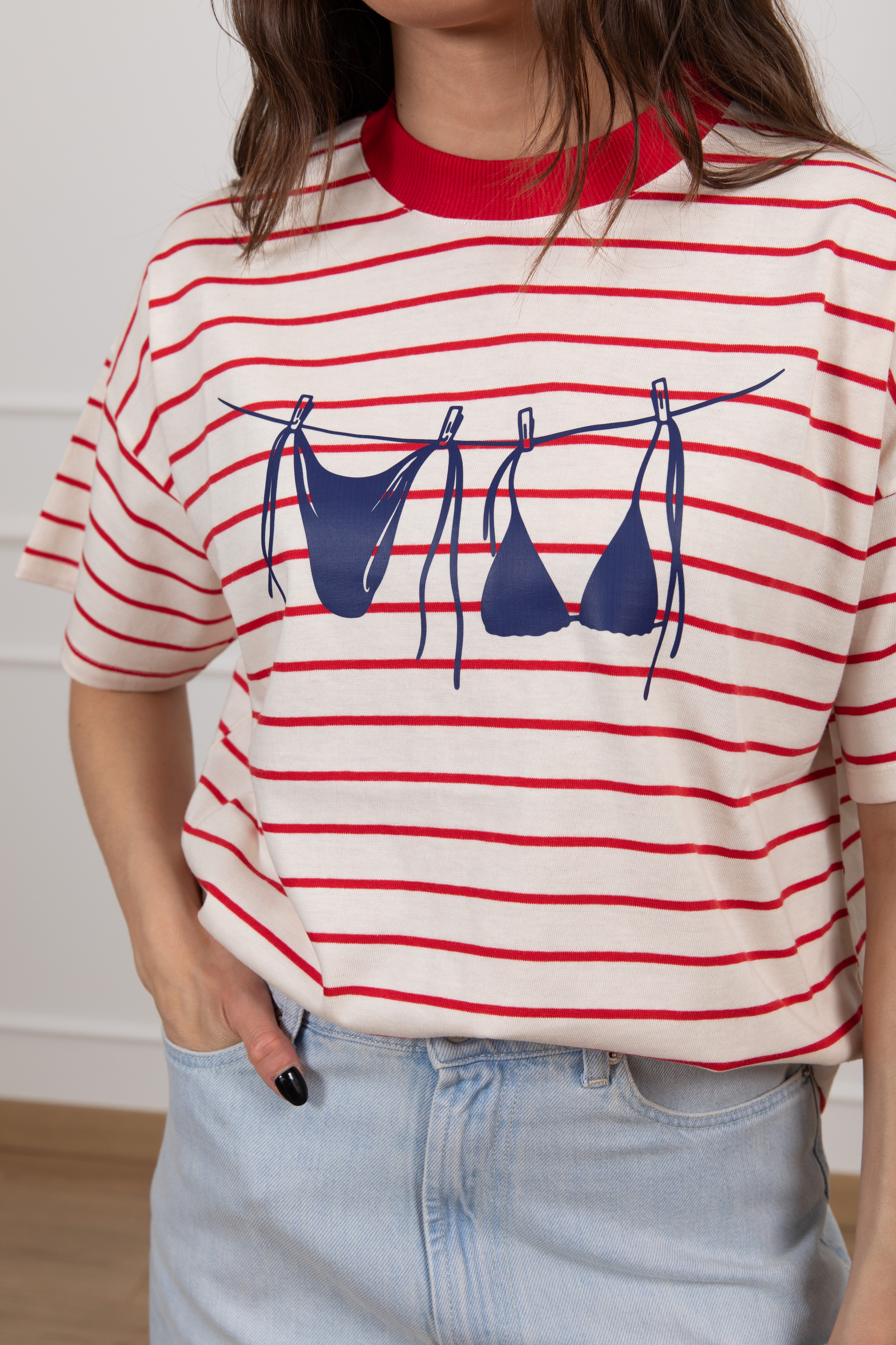 T-shirt a righe "bikini" ViCOLO