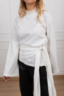 T-shirt con nodo variante panna Tensione IN