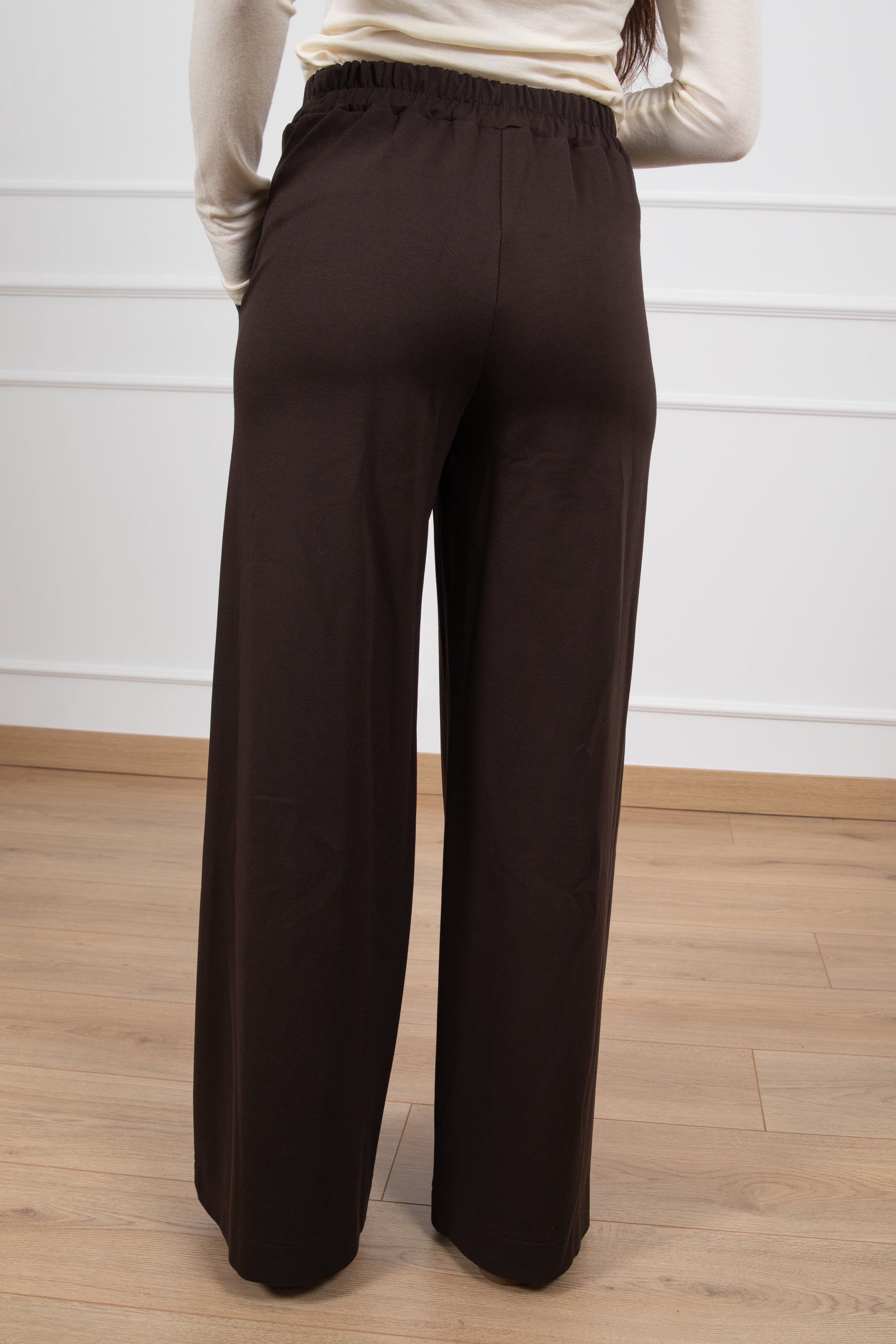 Pantalone gamba dritta in punto milano con trama diagonale Susy Mix