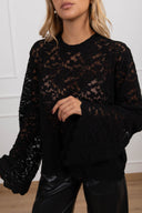 T-shirt in pizzo variante nero Haveone