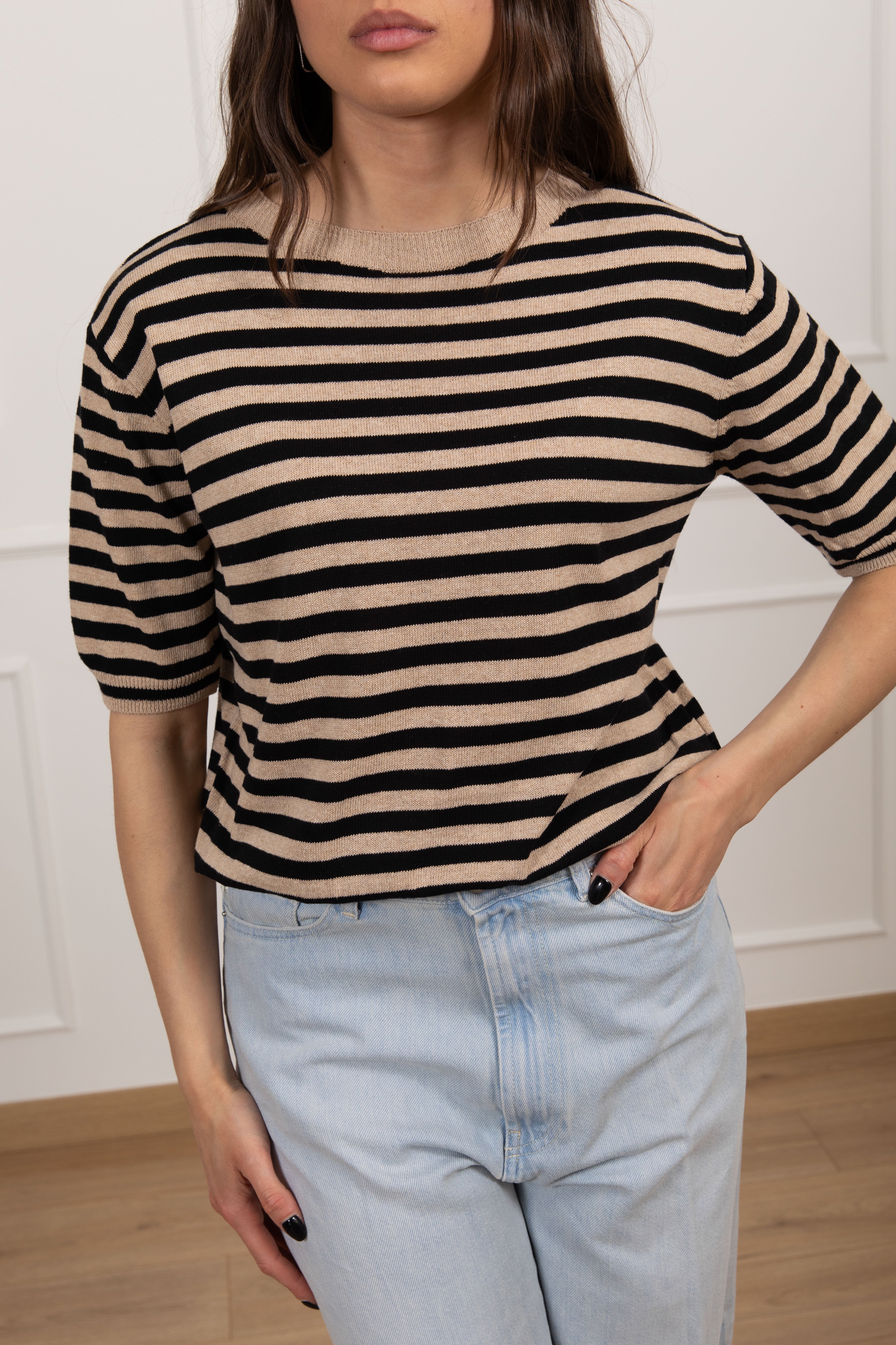 T-shirt in maglia a righe Susy Mix