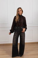 Jeans Rosa lavaggio nero ViCOLO