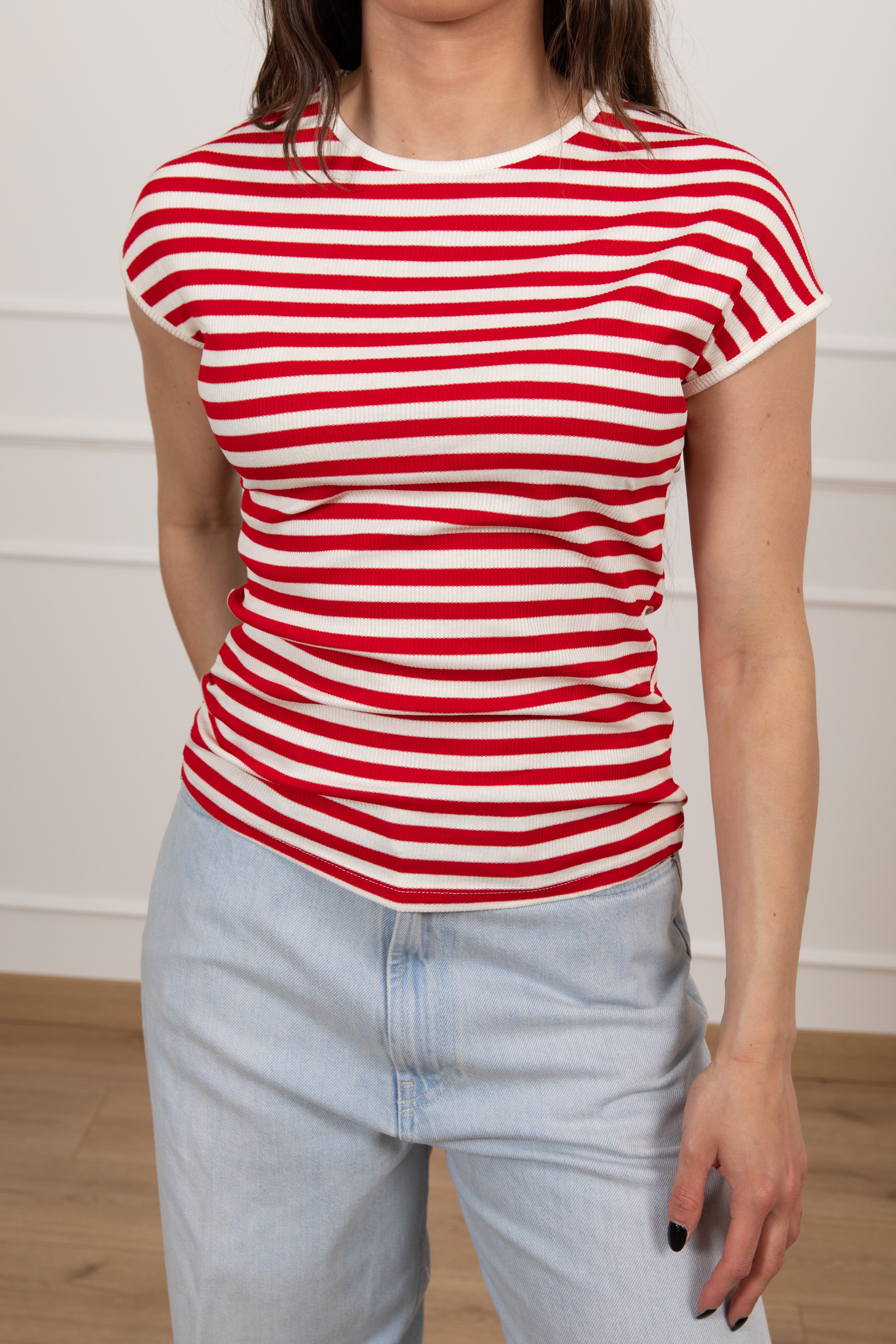 T-shirt righe a costine Motel