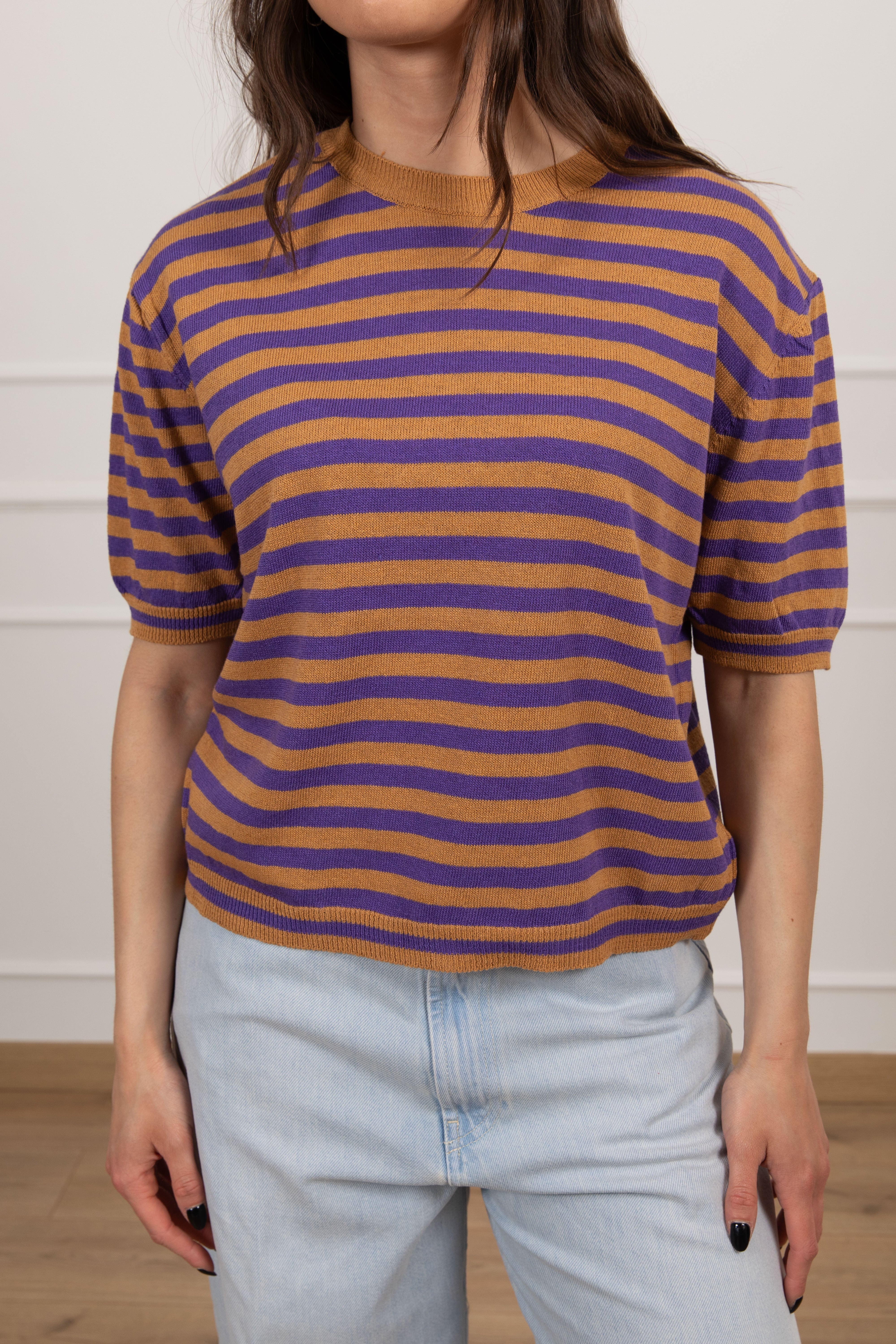 T-shirt in maglia a righe Motel