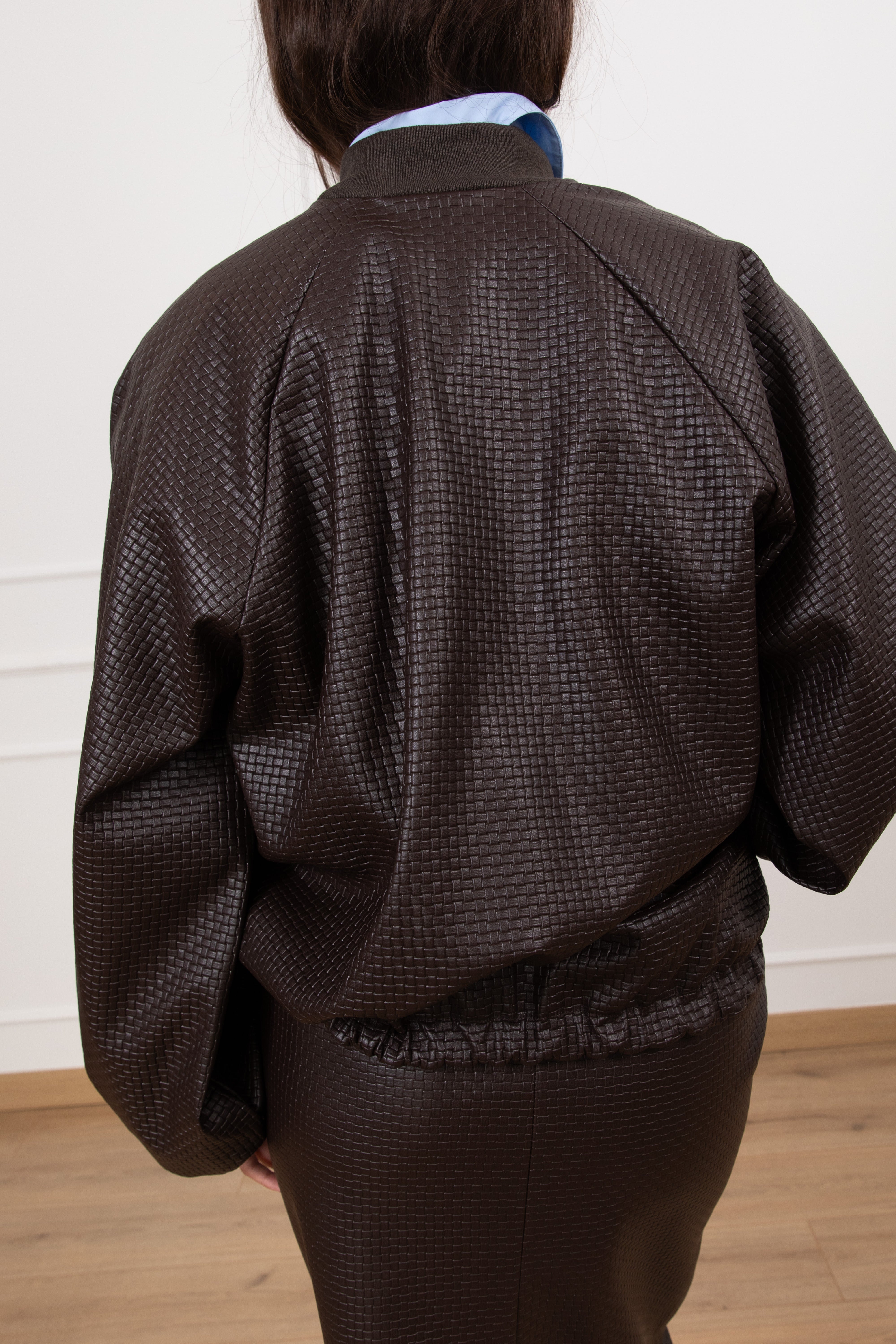 Bomber in eco-pelle con intreccio stretto Tensione IN