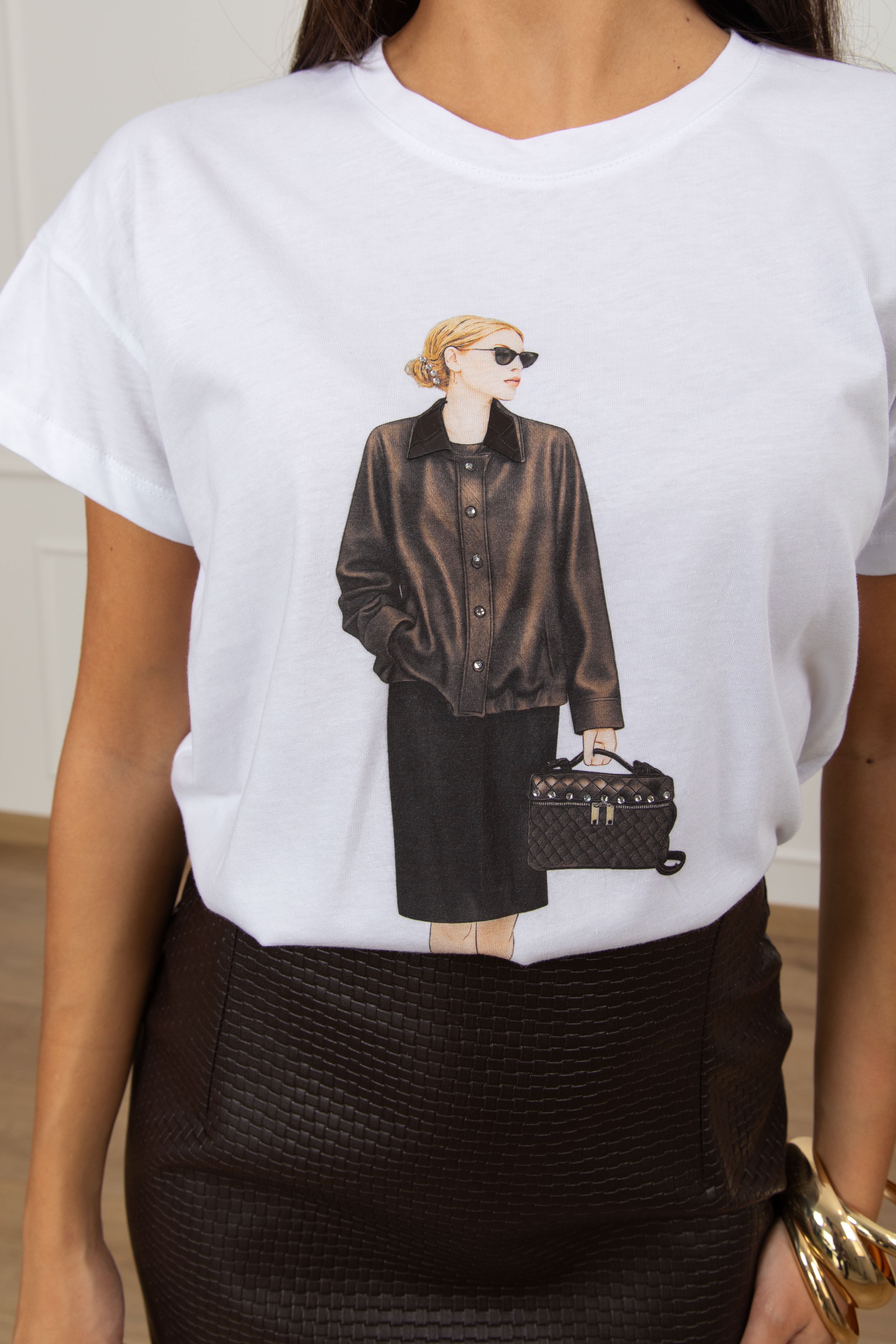 T-shirt girl con bomber strass Tensione IN