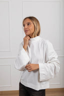 T-shirt con colletto e manica ampia variante panna Tensione IN
