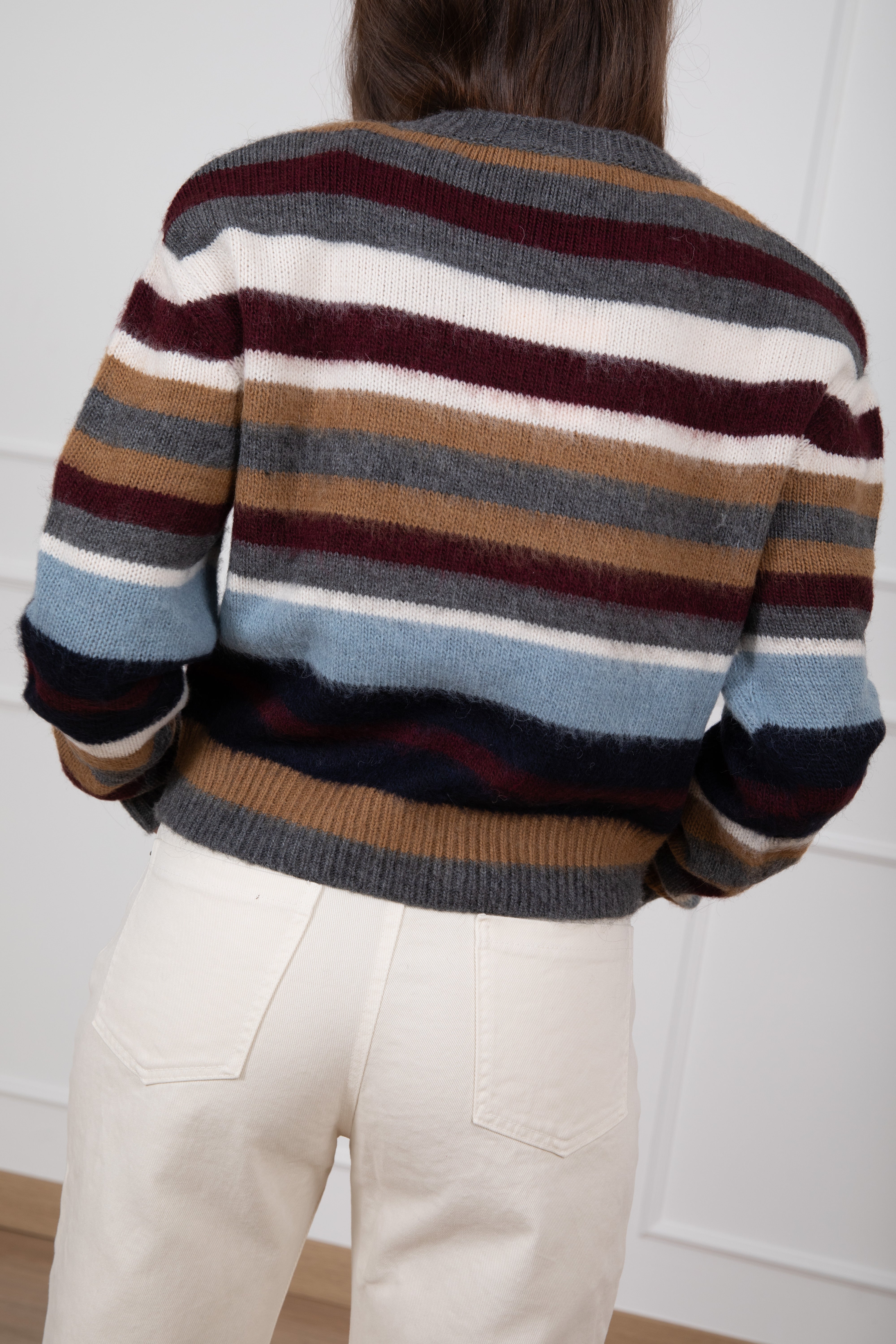 Pull a righe con spallina imbottita ViCOLO