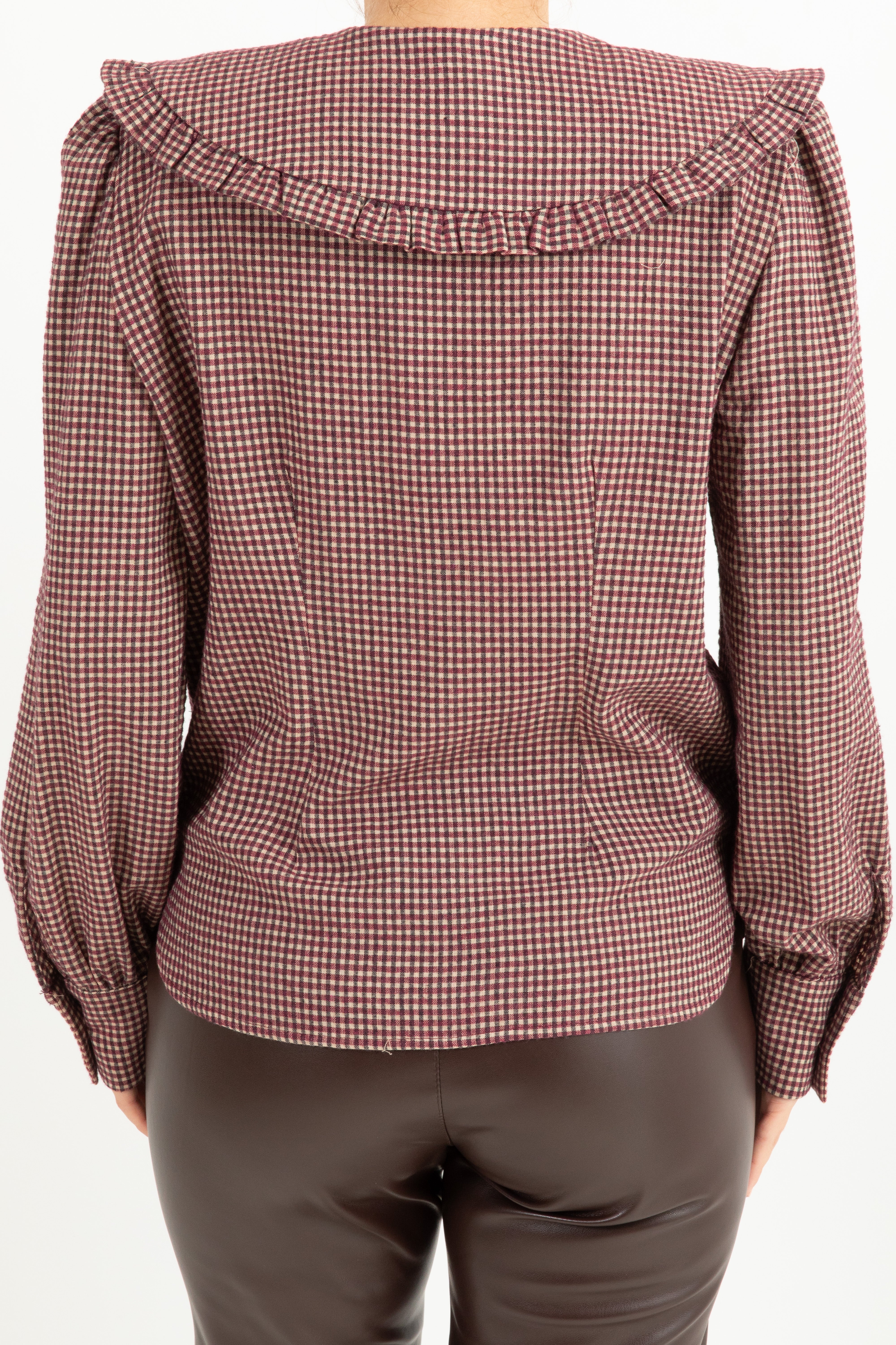 Camicia micro check con maxi colletto Tensione IN