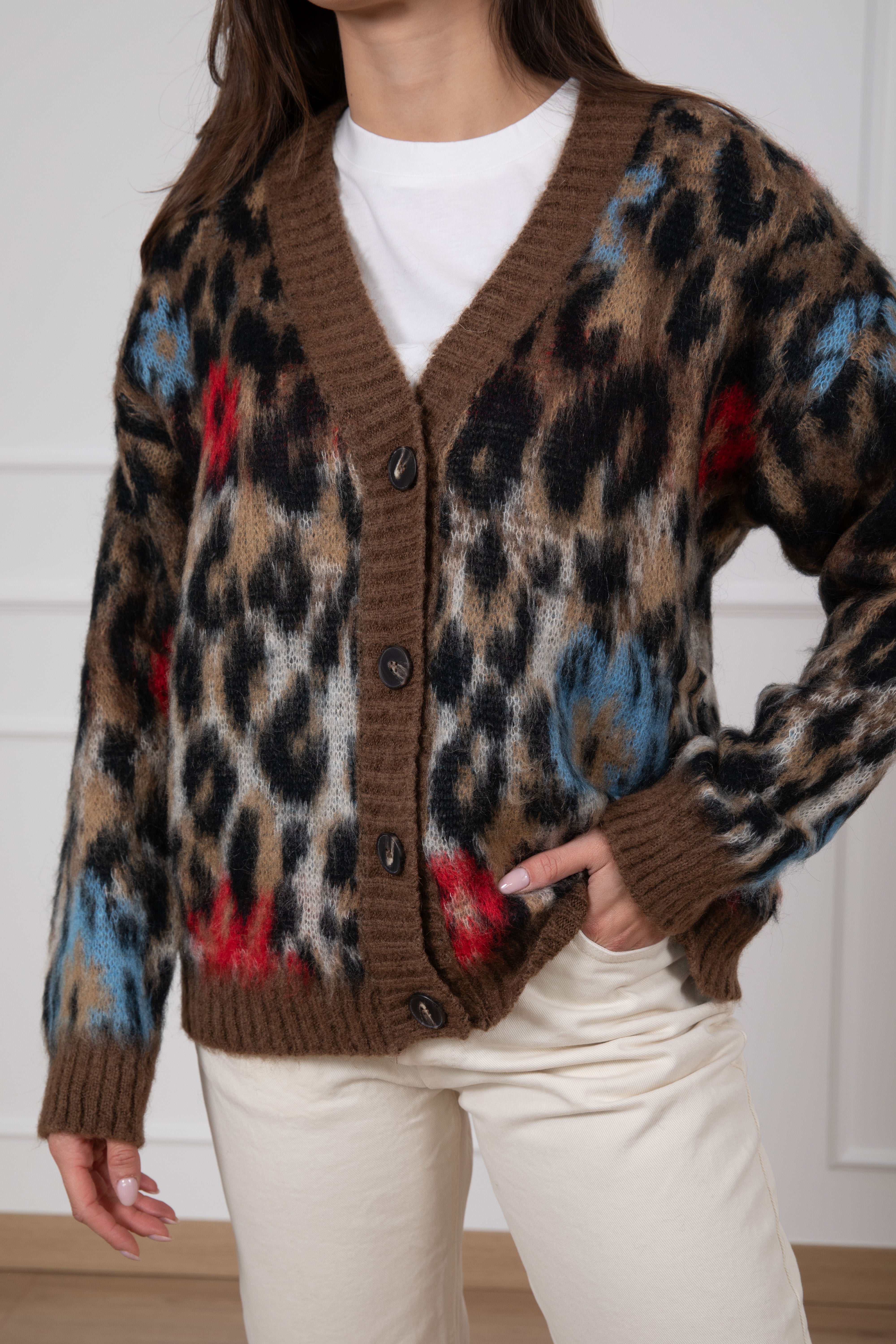 Cardigan animalier tie dye Tensione IN