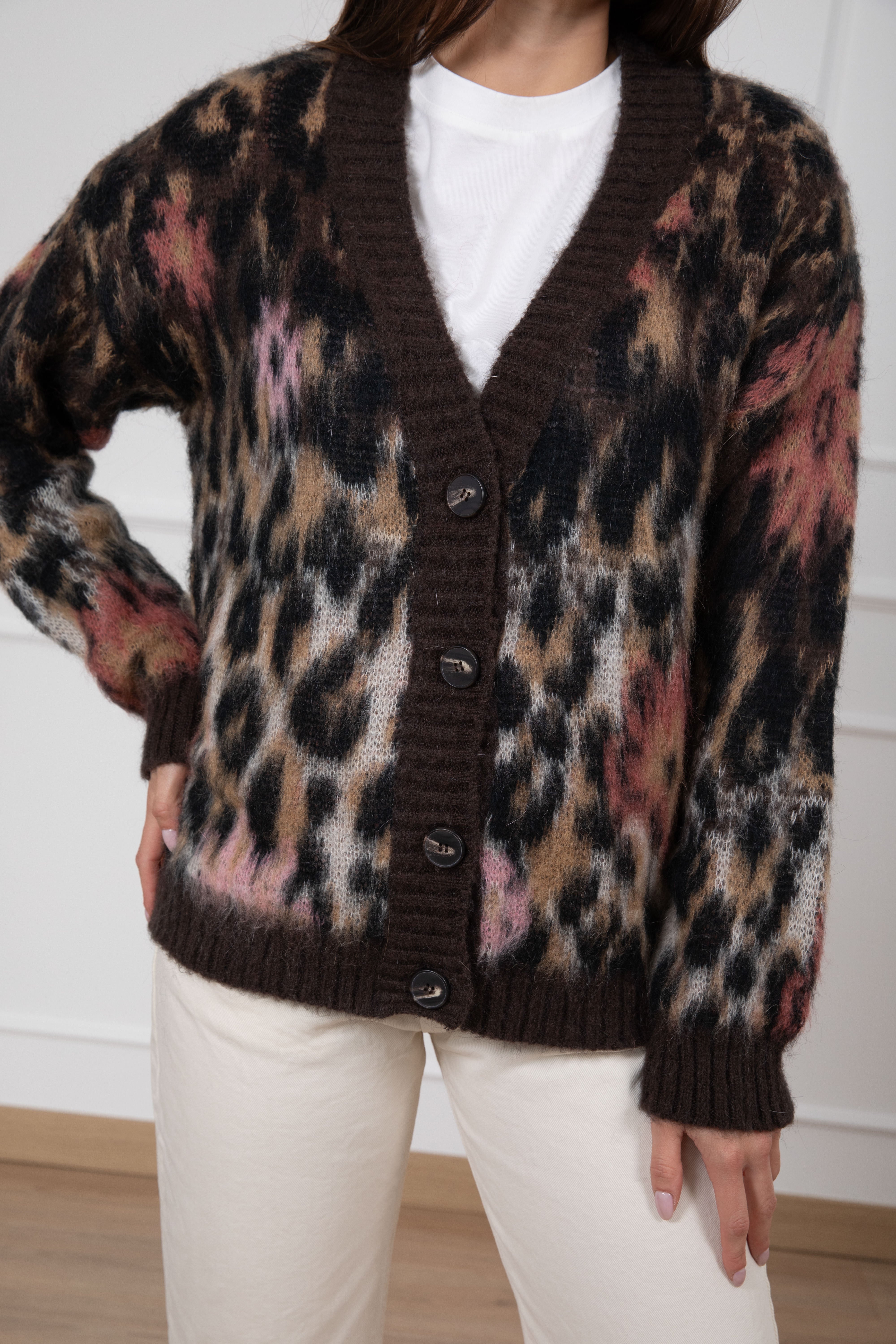Cardigan animalier tie dye Tensione IN