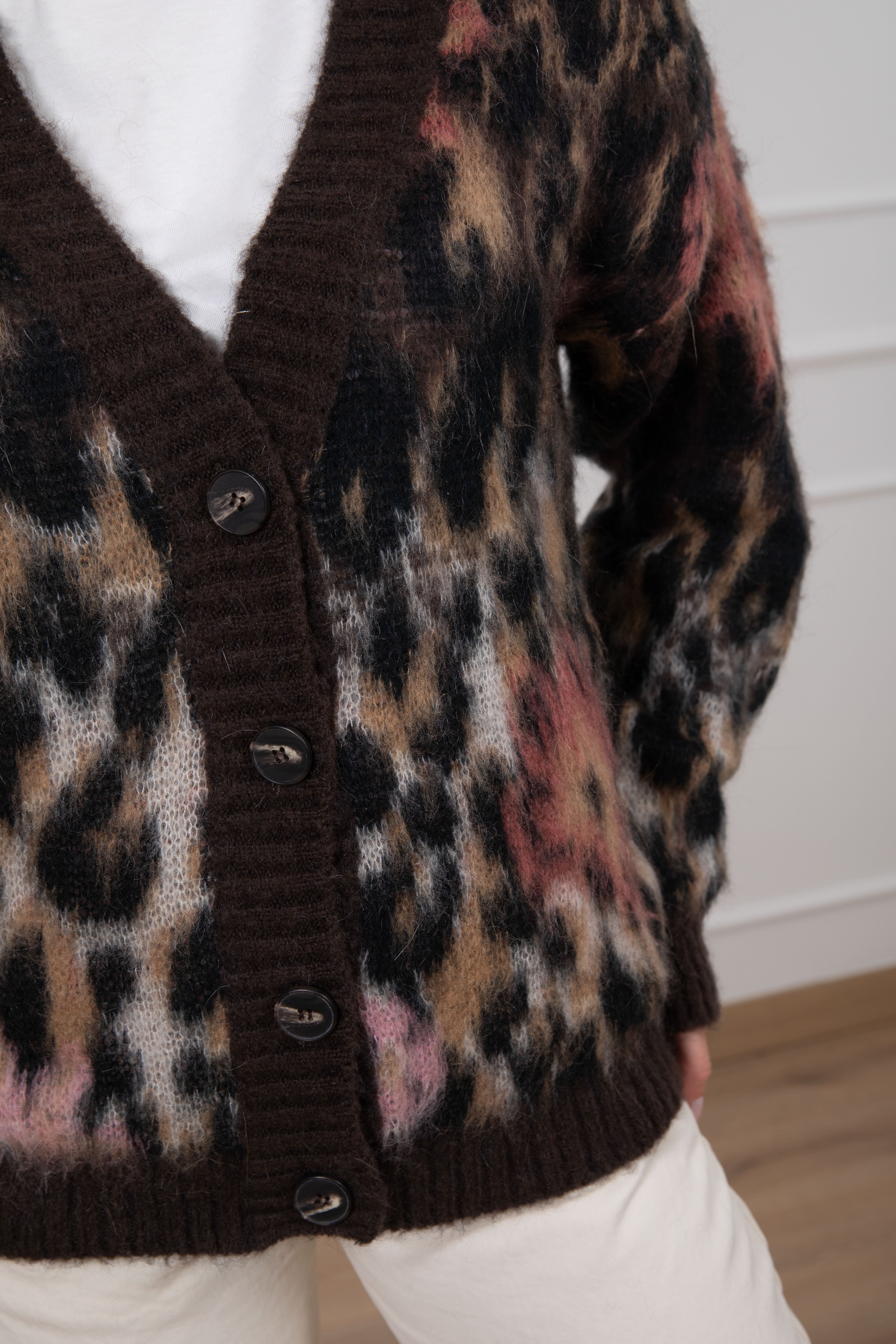 Cardigan animalier tie dye Tensione IN