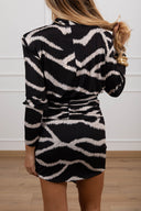Mini-abito zebra print con nodo Tensione IN