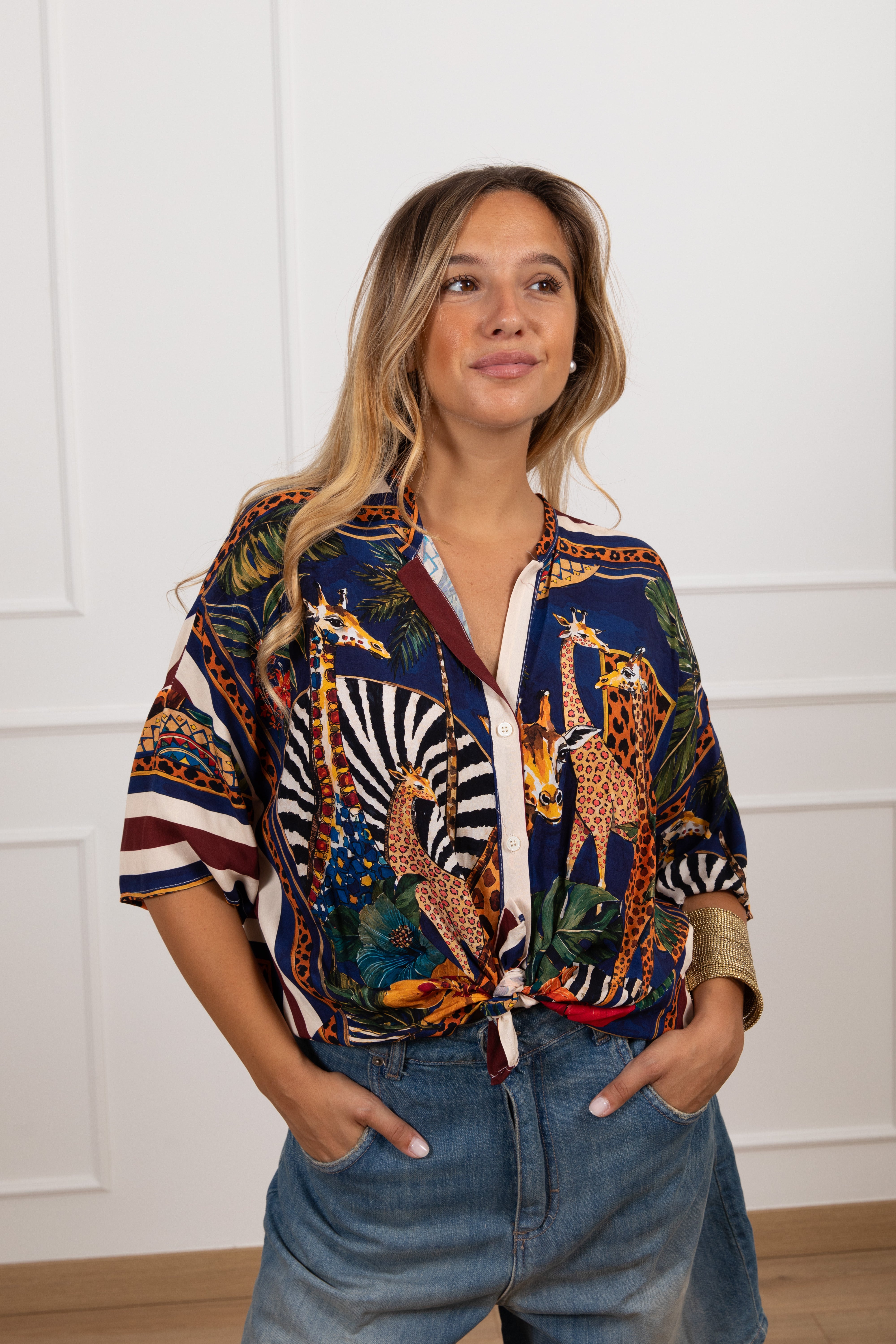 Camicia fantasia giraffa VICOLO