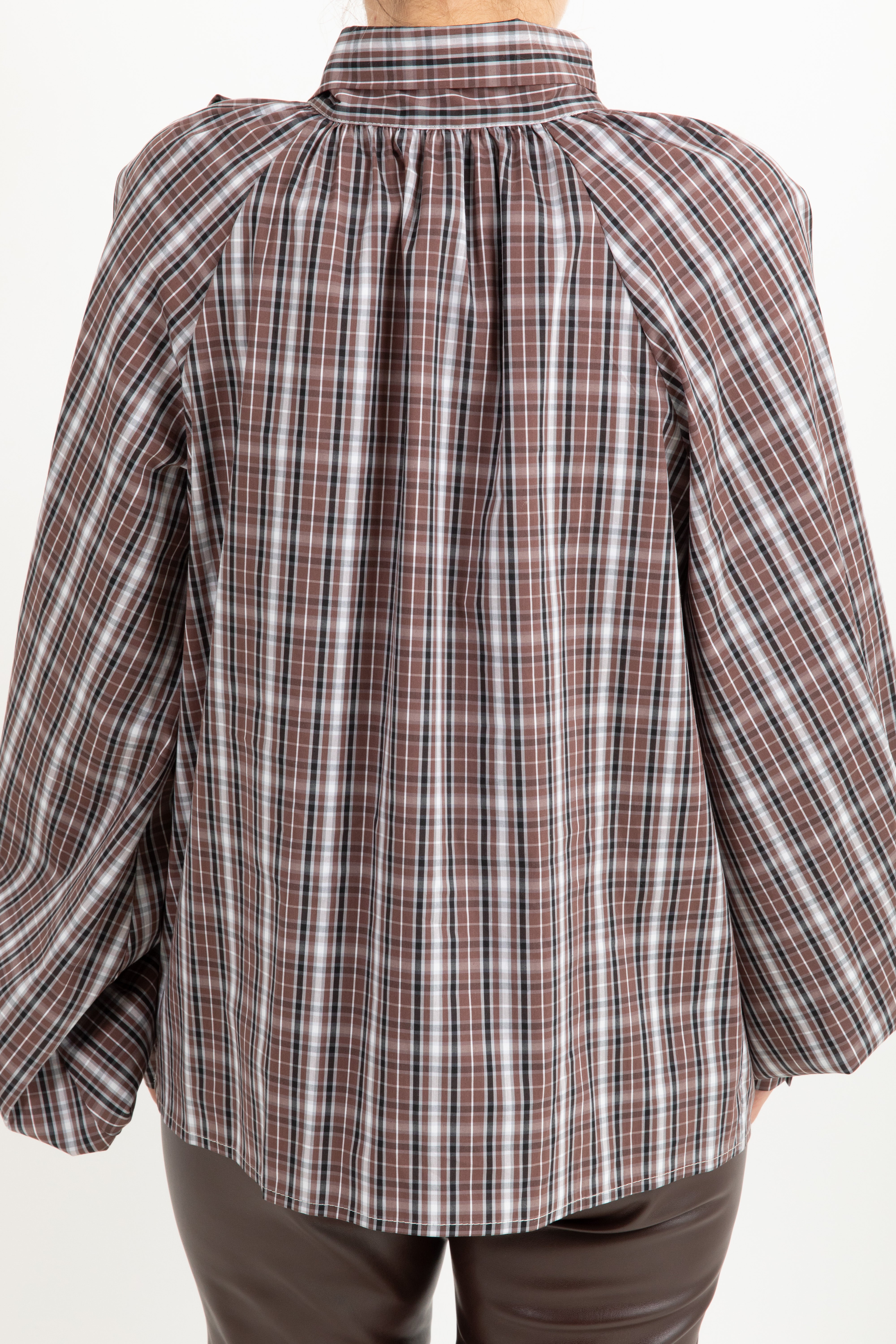 Blusa check con fiocco Tensione IN