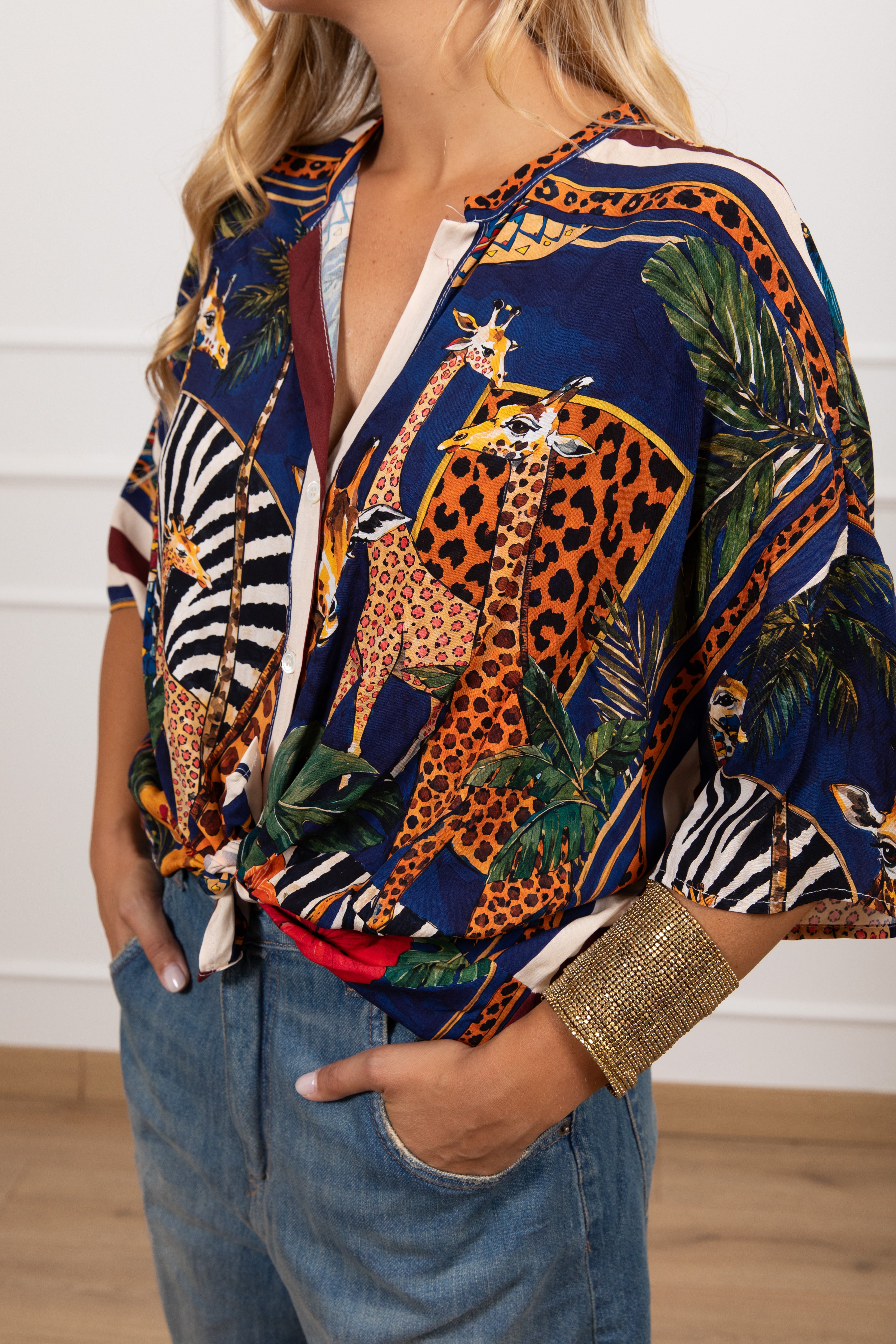 Camicia fantasia giraffa VICOLO