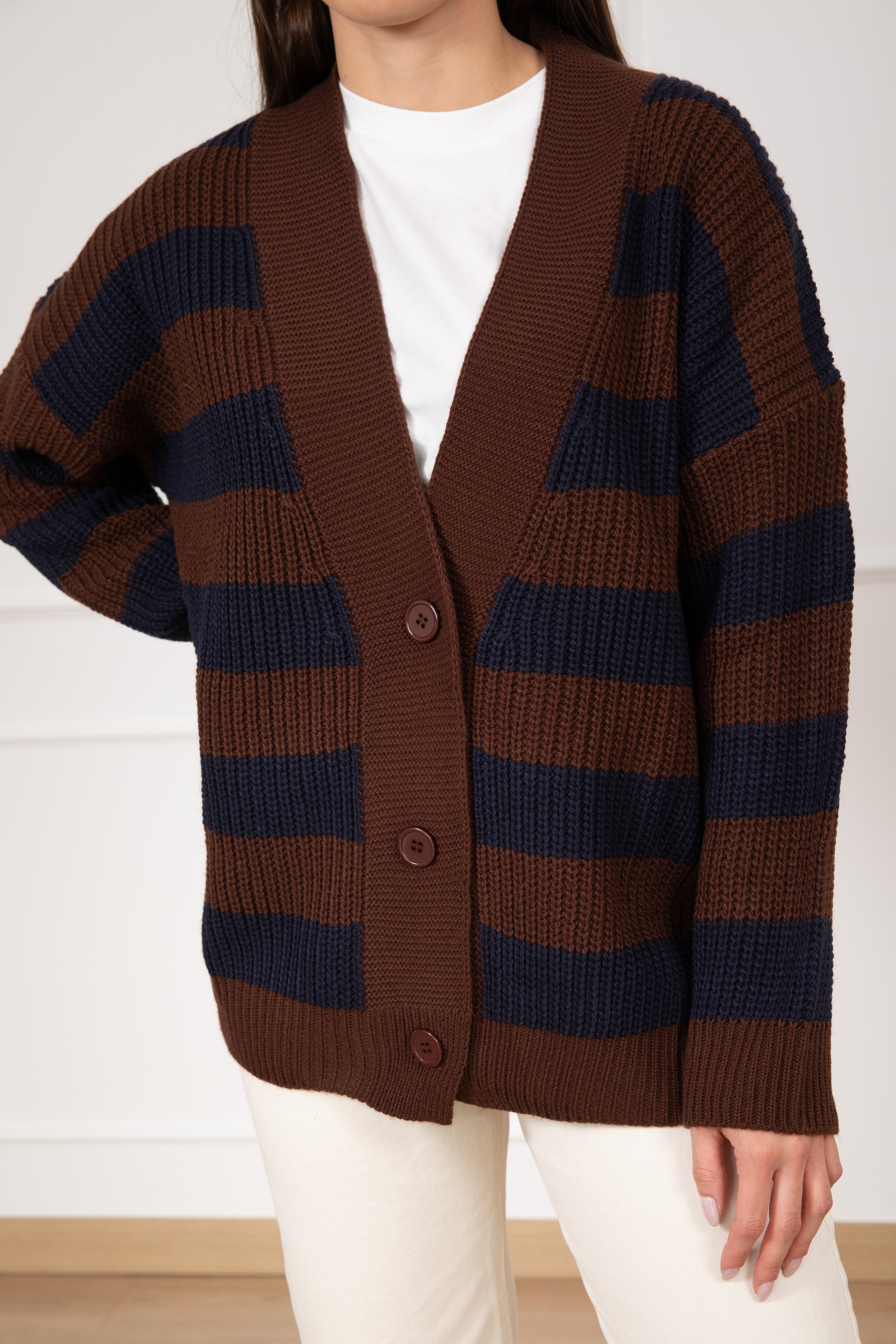 Cardigan a righe larghe Susy Mix