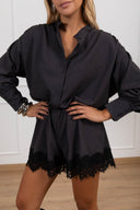 Jumpsuit corta con inserto pizzo variante antracite Tensione IN