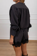Jumpsuit corta con inserto pizzo variante antracite Tensione IN