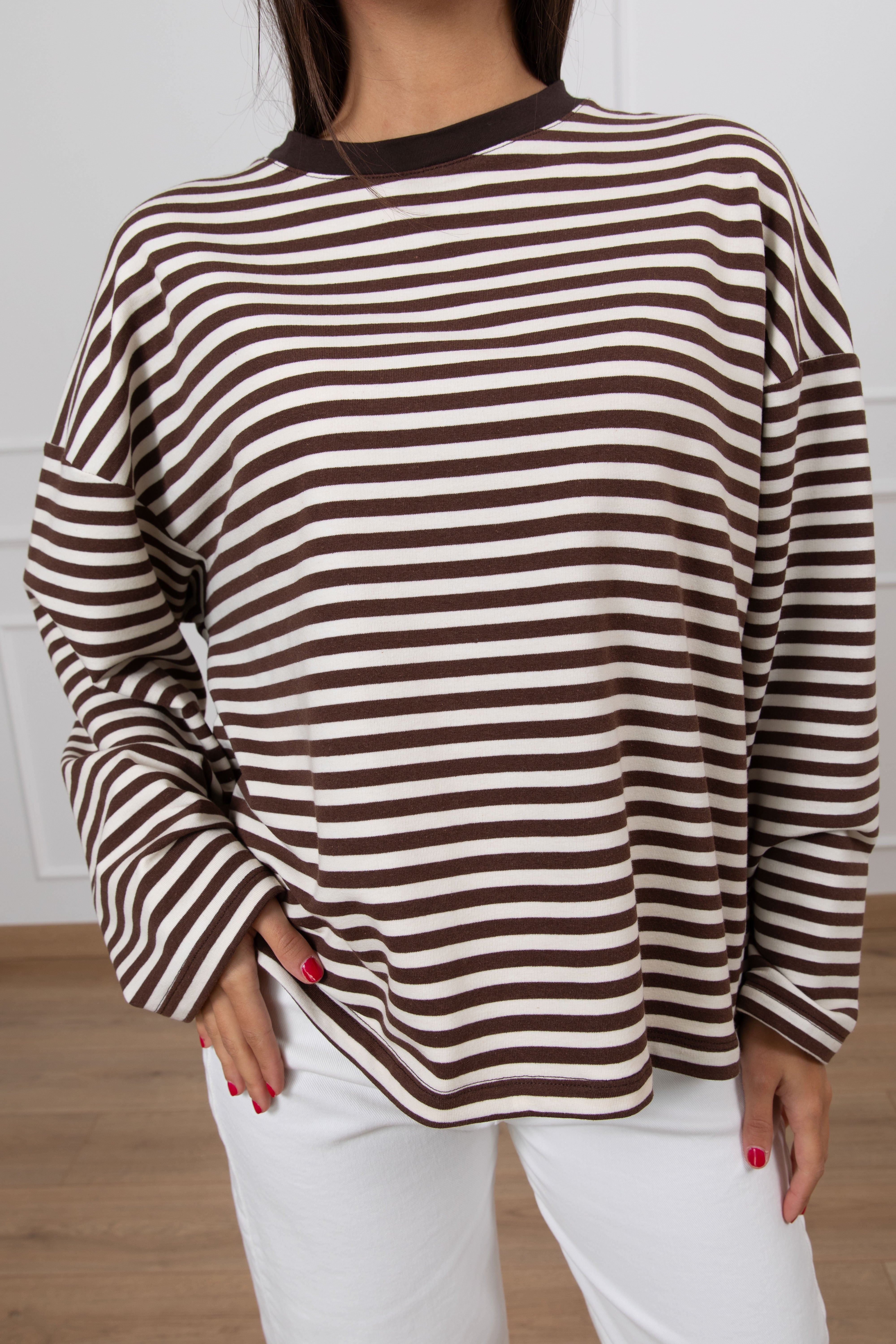 T-shirt manica lunga garzata a righe Tensione IN