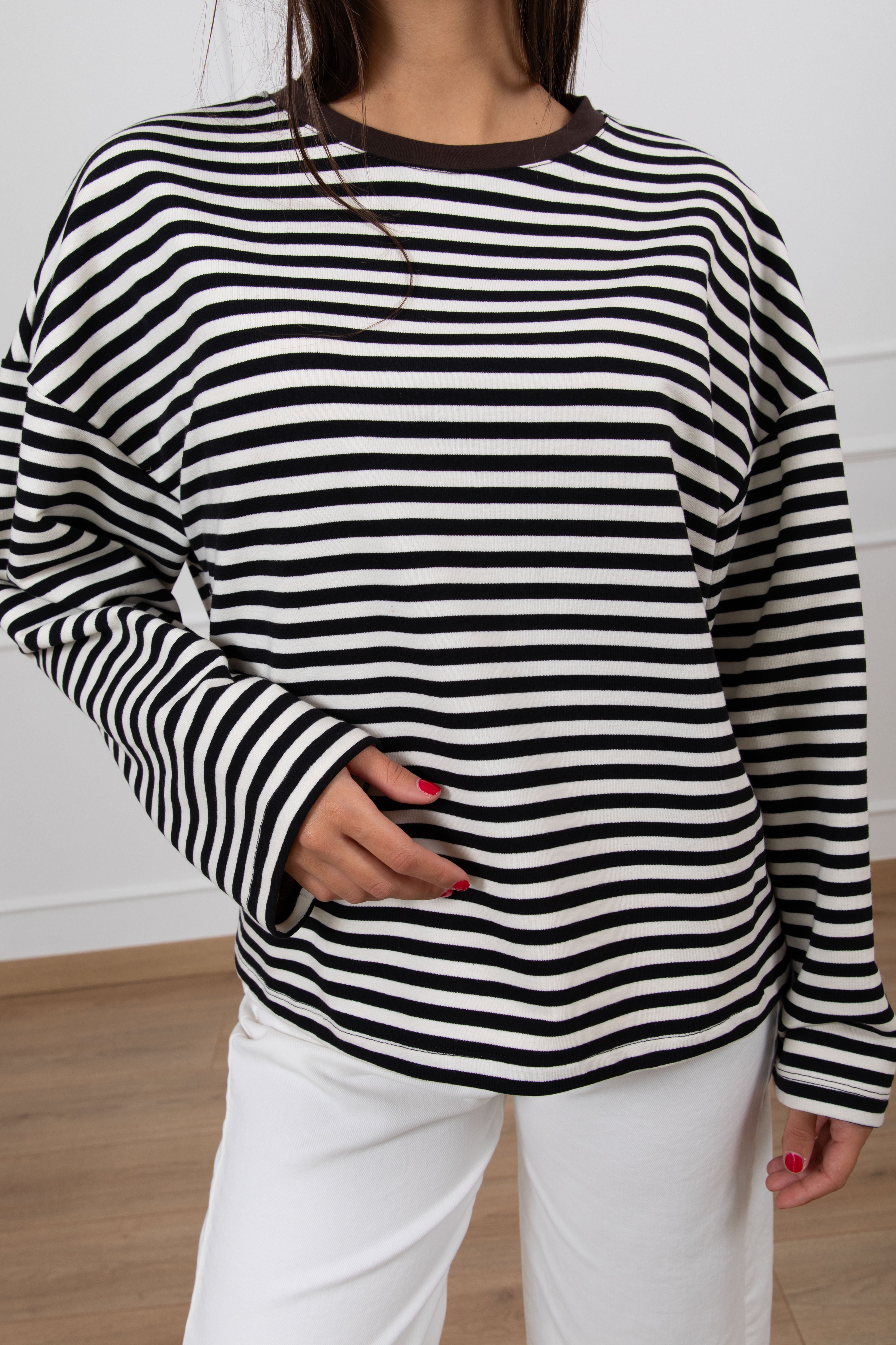 T-shirt manica lunga garzata a righe Tensione IN