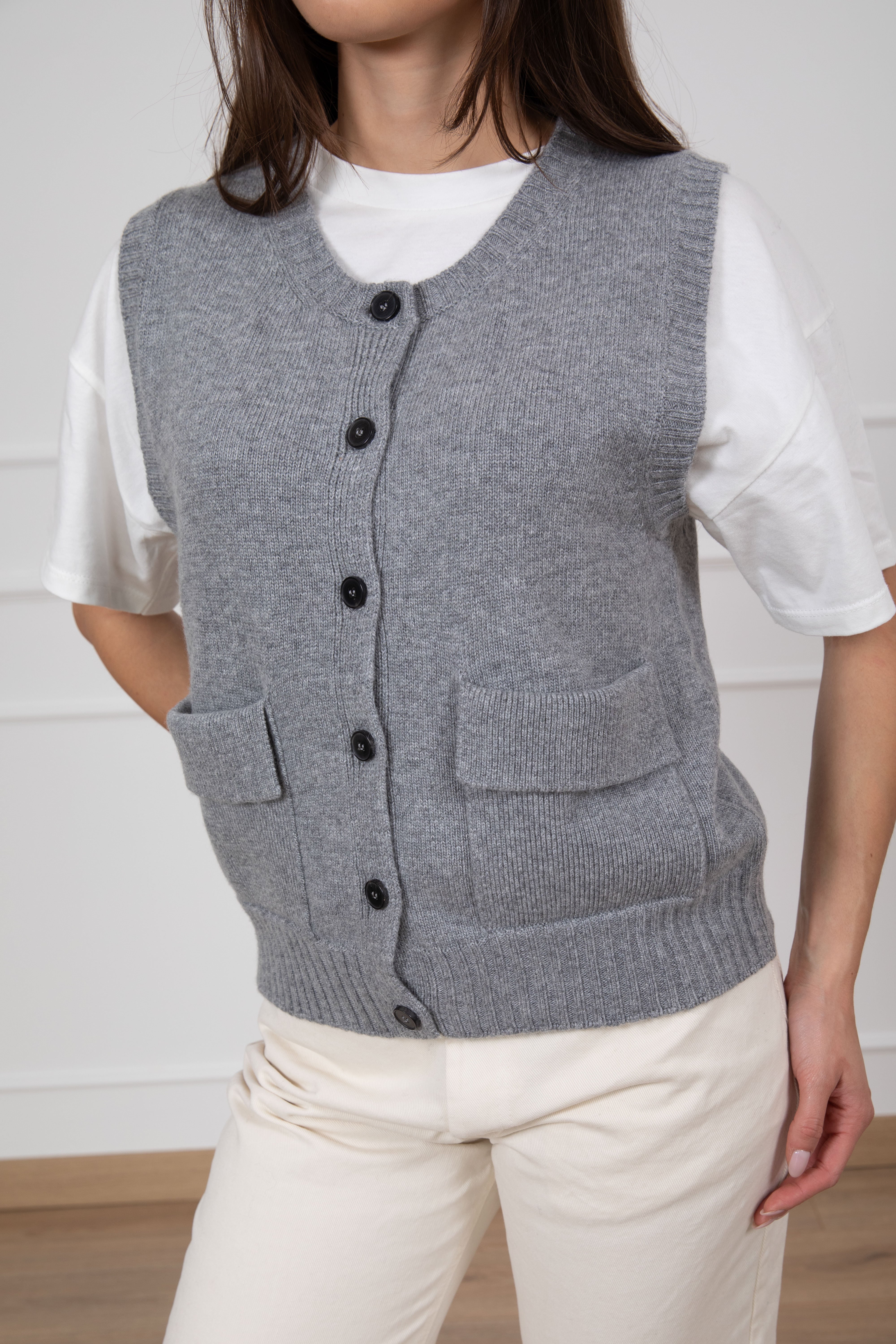 Gilet in maglia con tasche ViCOLO