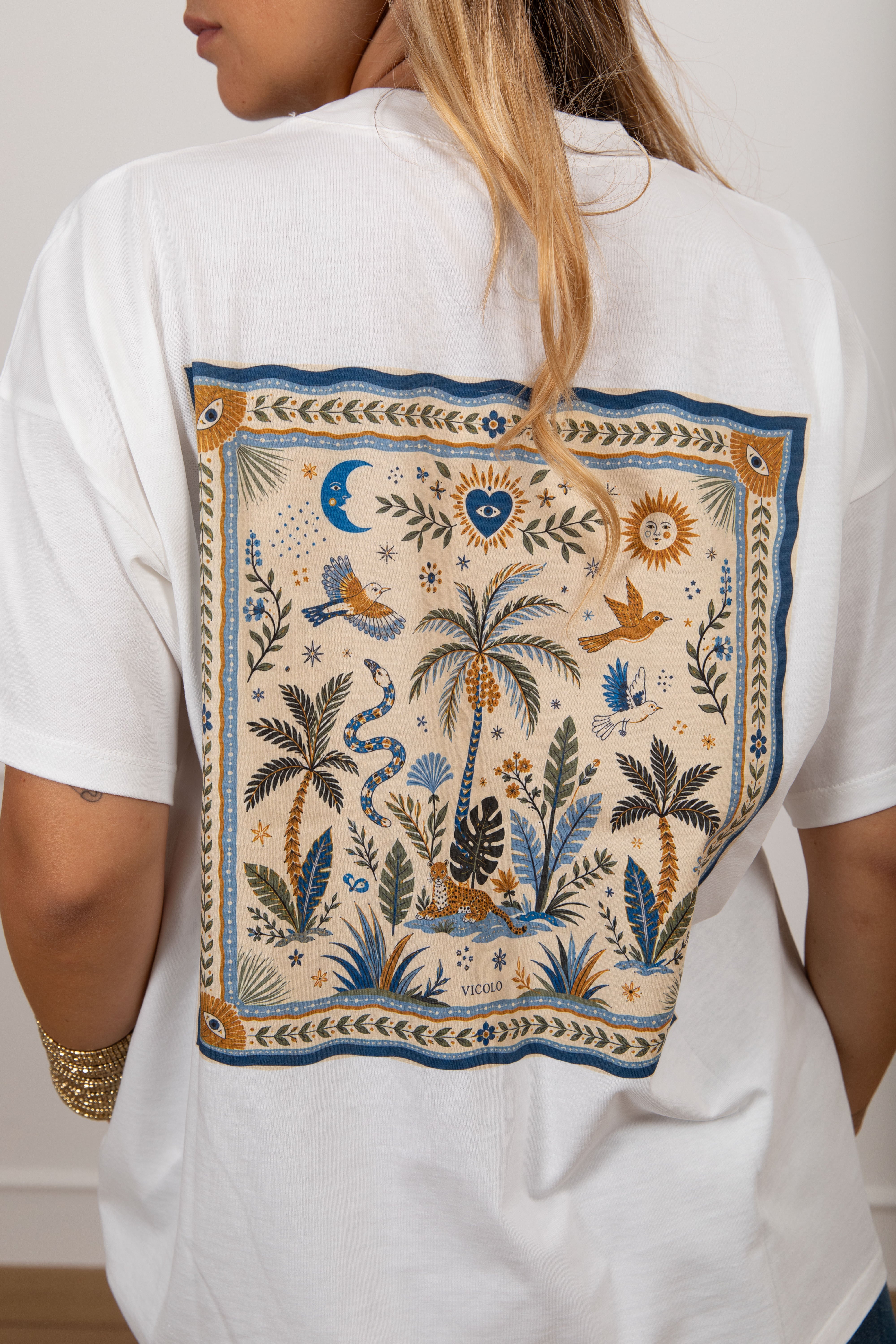 T-shirt stampa safari sul retro ViCOLO