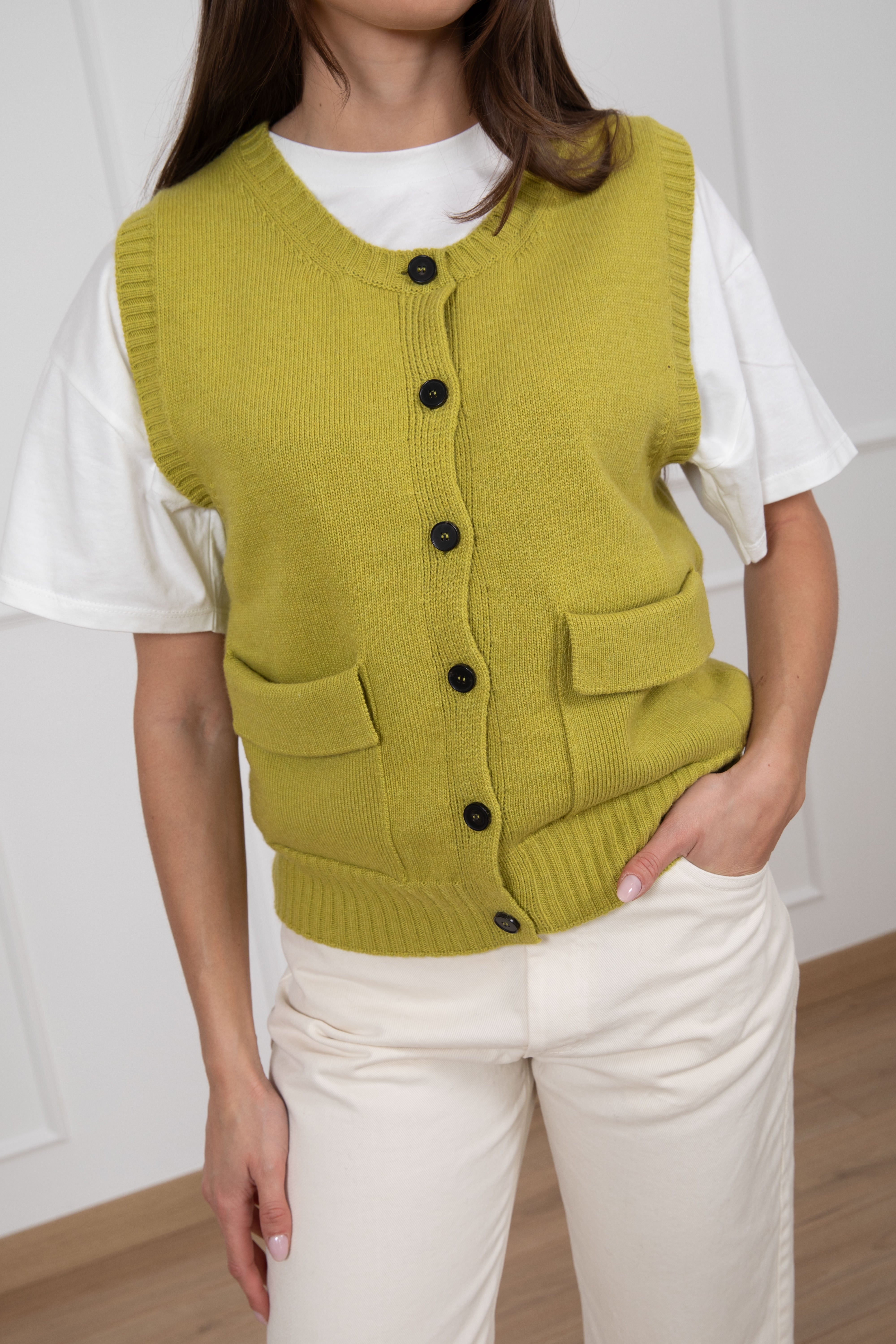 Gilet in maglia con tasche ViCOLO