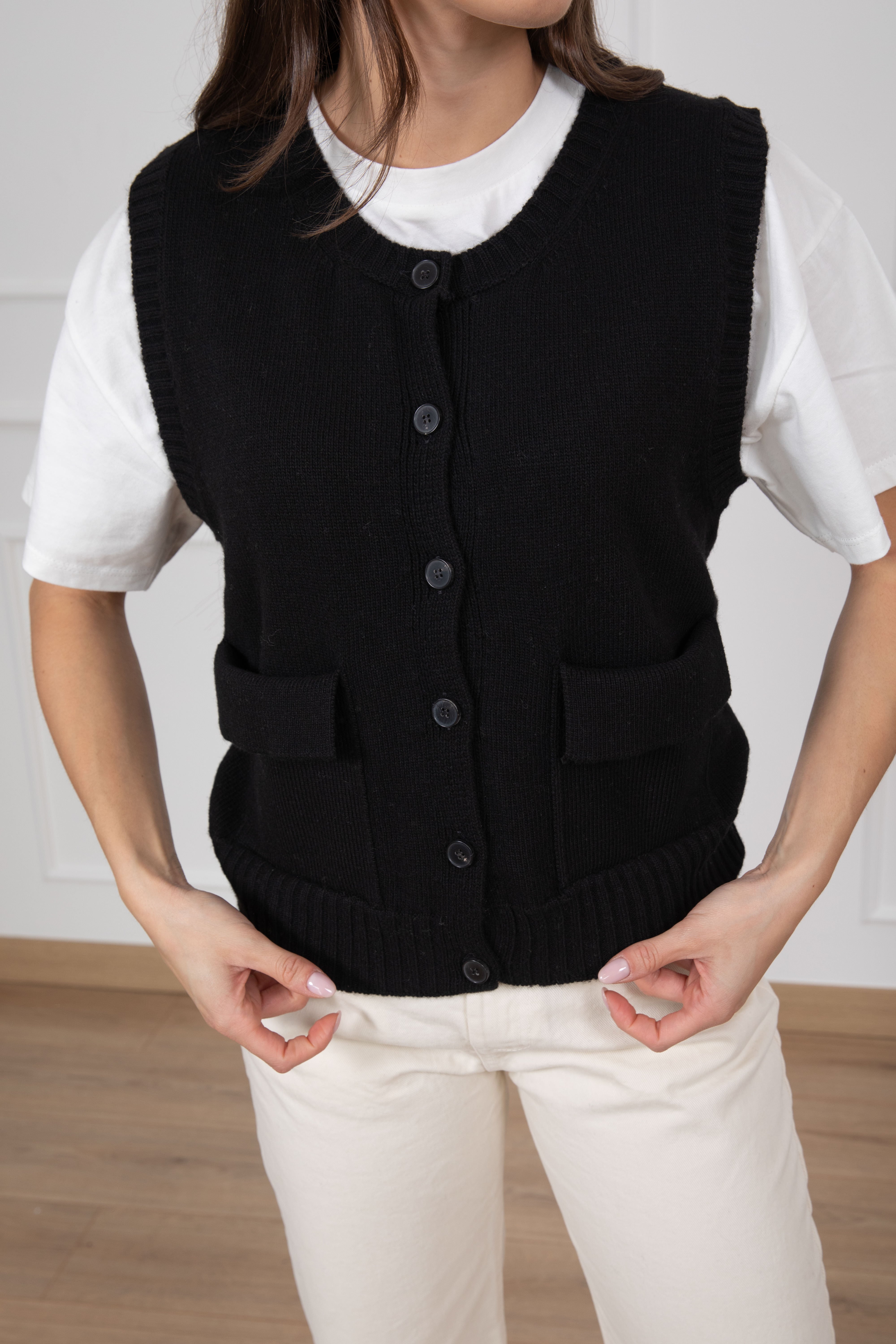 Gilet in maglia con tasche ViCOLO