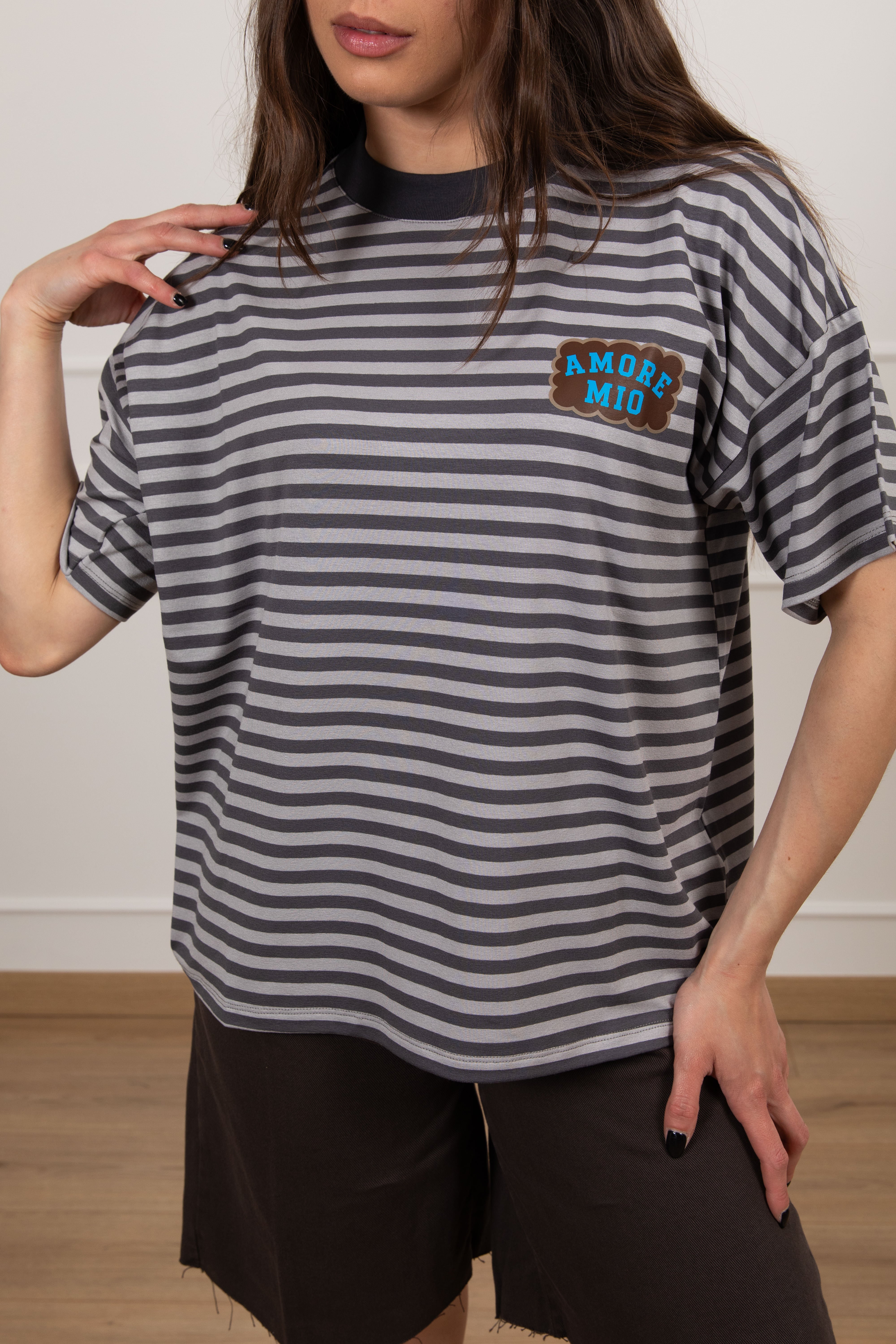 T-shirt a righe "Amore mio" ViCOLO