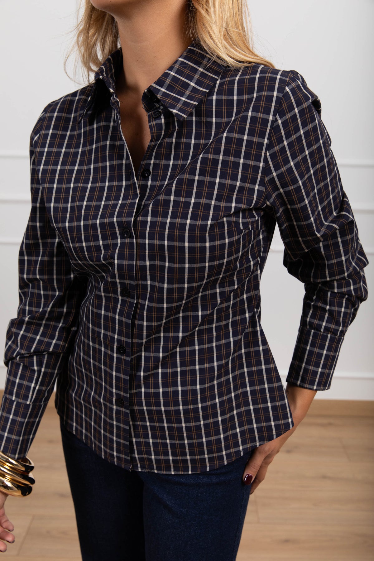 Camicia check blu in cotone Susy Mix