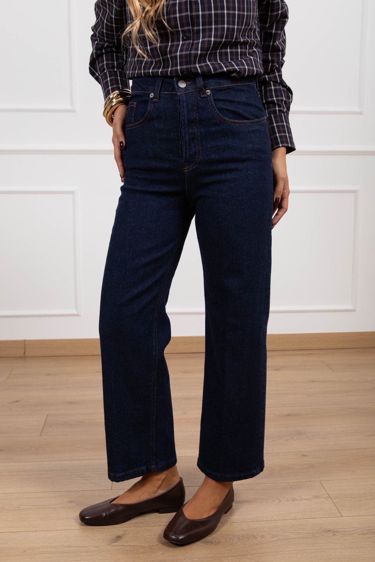 Jeans ribcage lavaggio blu Tensione IN